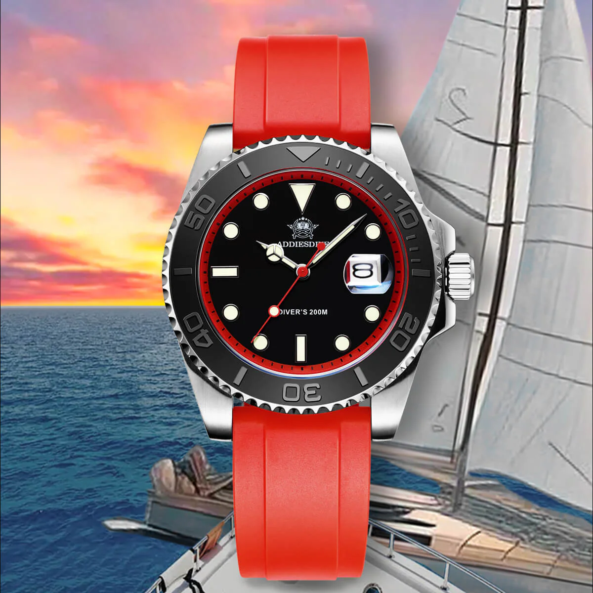★Holiday Sale★ADDIESDIVE 41mm Sports Quartz Watch Waterproof 200M (AD2040) - Image 13