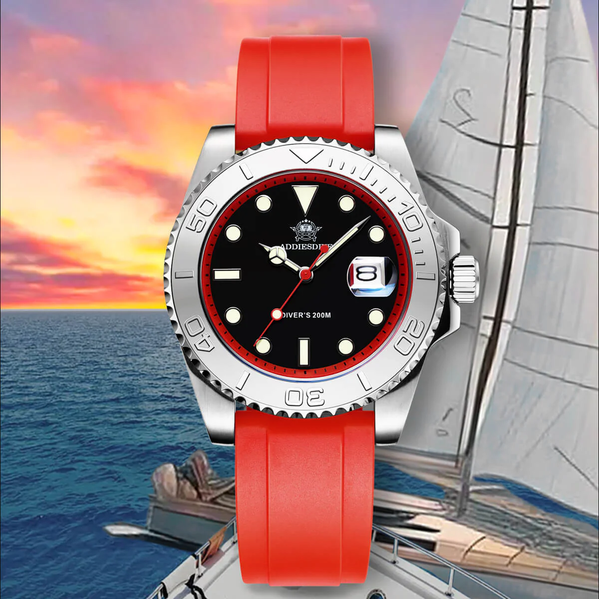 ★Holiday Sale★ADDIESDIVE 41mm Sports Quartz Watch Waterproof 200M (AD2040) - Image 17
