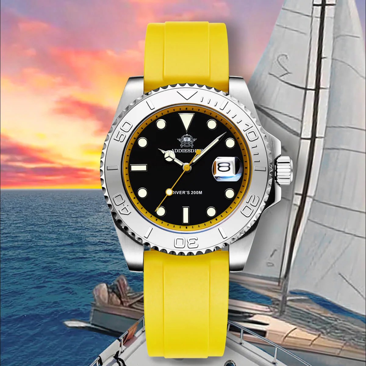 ★Holiday Sale★ADDIESDIVE 41mm Sports Quartz Watch Waterproof 200M (AD2040) - Image 24