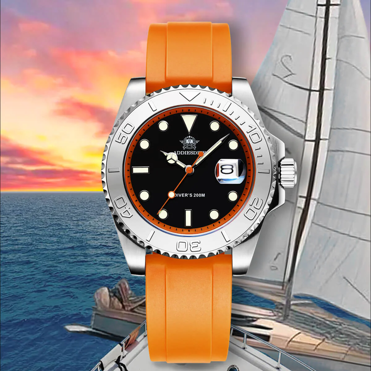 ★Holiday Sale★ADDIESDIVE 41mm Sports Quartz Watch Waterproof 200M (AD2040) - Image 8