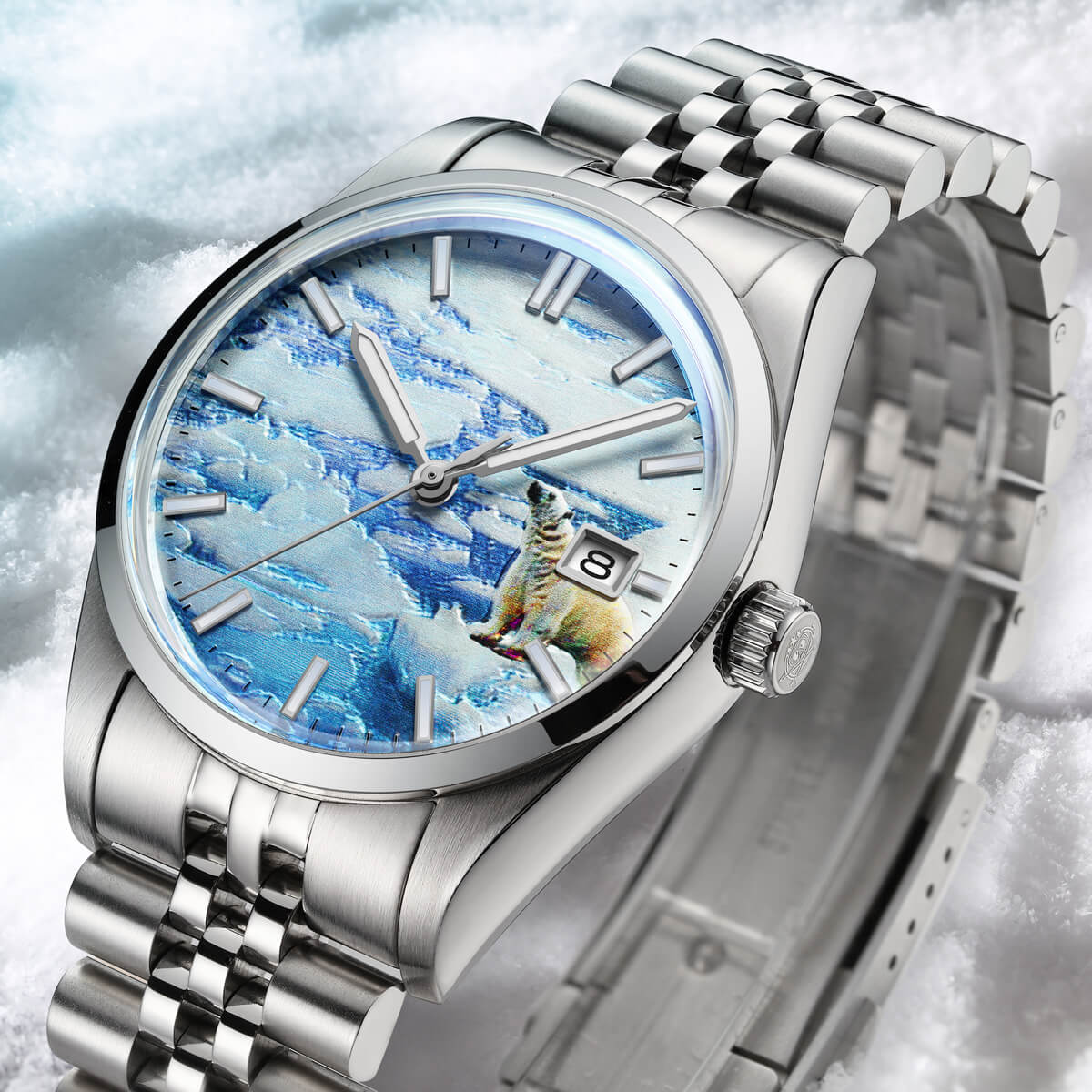 ★Holiday Sale★Addiesdive 39mm 3D Glacier Polar Bear Dial Automatic Watch （AD2042） - Image 10