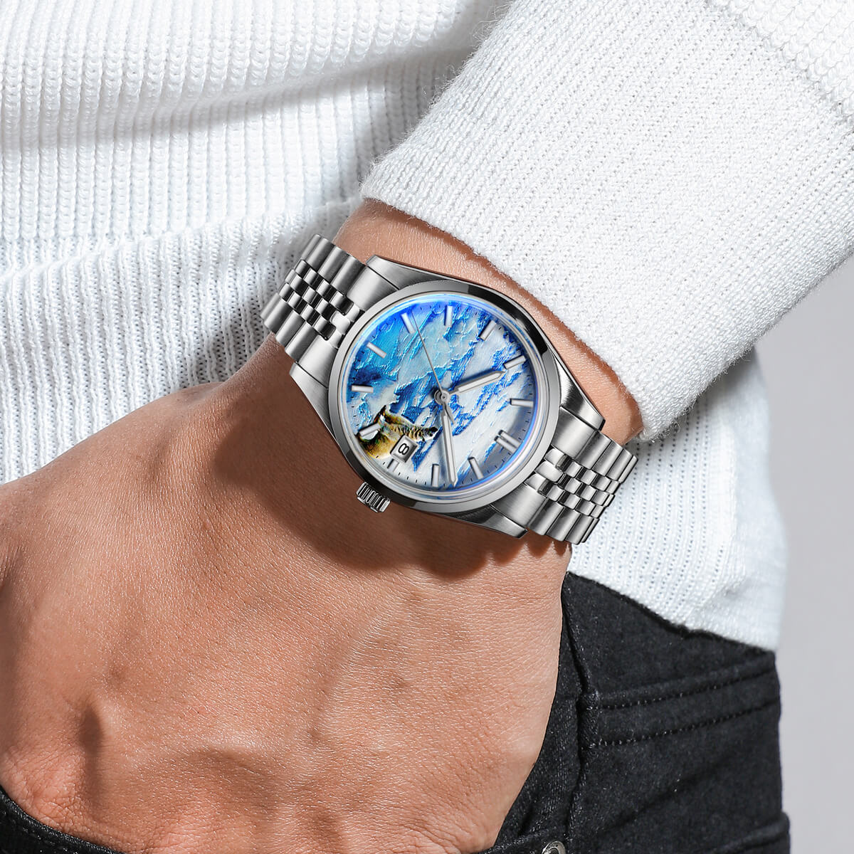 ★Holiday Sale★Addiesdive 39mm 3D Glacier Polar Bear Dial Automatic Watch （AD2042） - Image 11