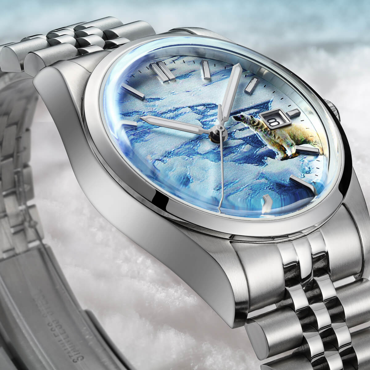 ★Holiday Sale★Addiesdive 39mm 3D Glacier Polar Bear Dial Automatic Watch （AD2042） - Image 5