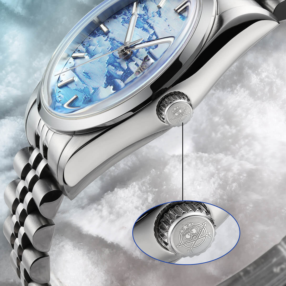 ★Holiday Sale★Addiesdive 39mm 3D Glacier Polar Bear Dial Automatic Watch （AD2042） - Image 6