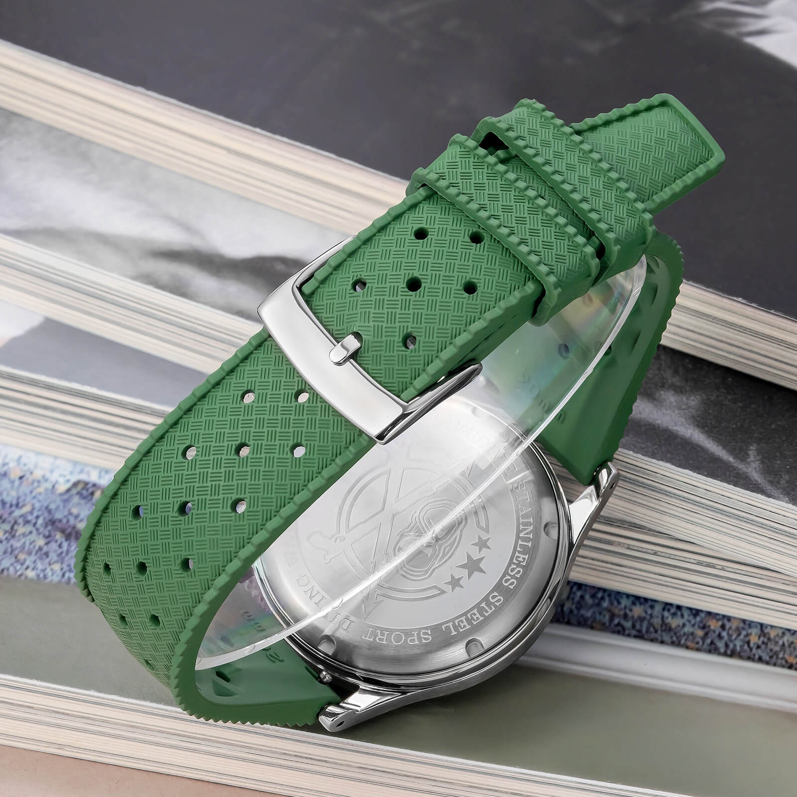 ADDIESDIVE 20mm Fluororubber (FKM) Strap for AD2529 Racing Chronograph