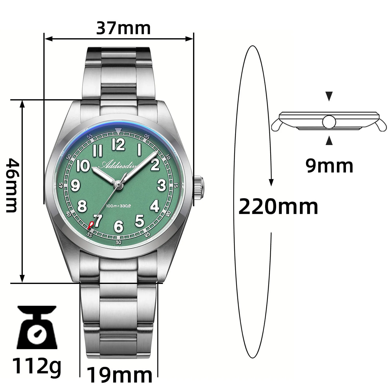 ★Holiday Sale★ADDIESDIVE 36mm Super 2035 Movement Quartz Watch AD2521 - Image 17