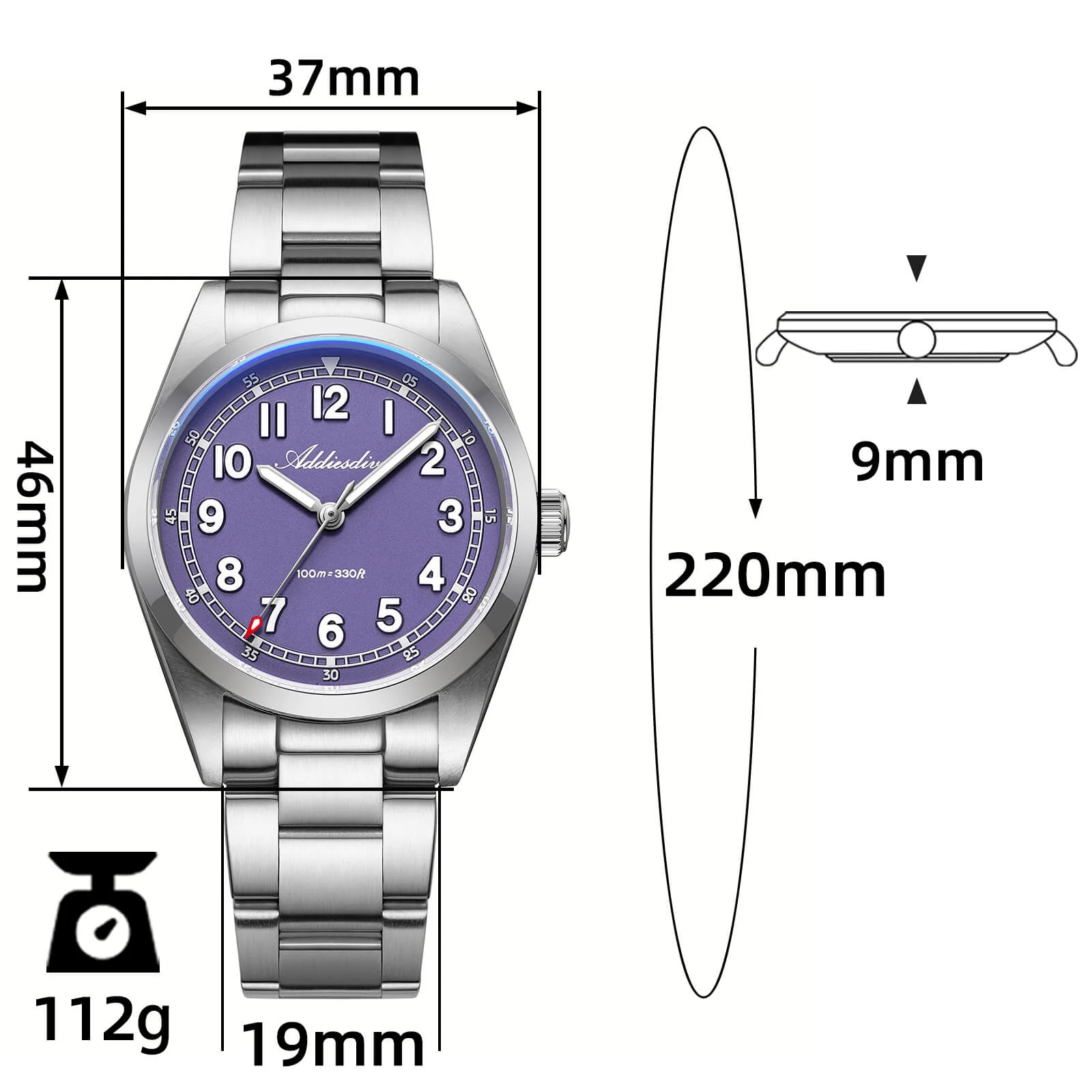 ★Holiday Sale★ADDIESDIVE 36mm Super 2035 Movement Quartz Watch AD2521 - Image 25