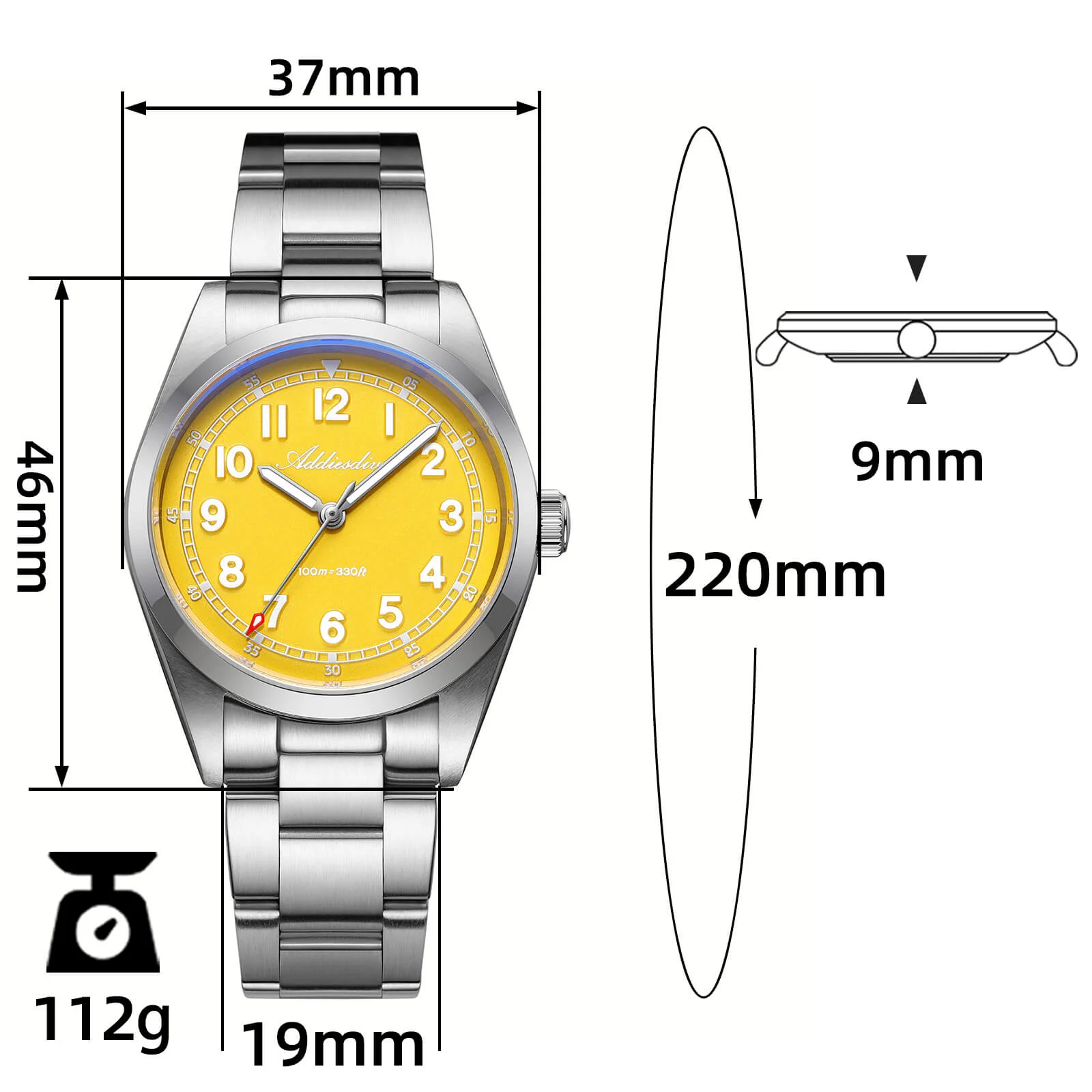 ★Holiday Sale★ADDIESDIVE 36mm Super 2035 Movement Quartz Watch AD2521 - Image 8