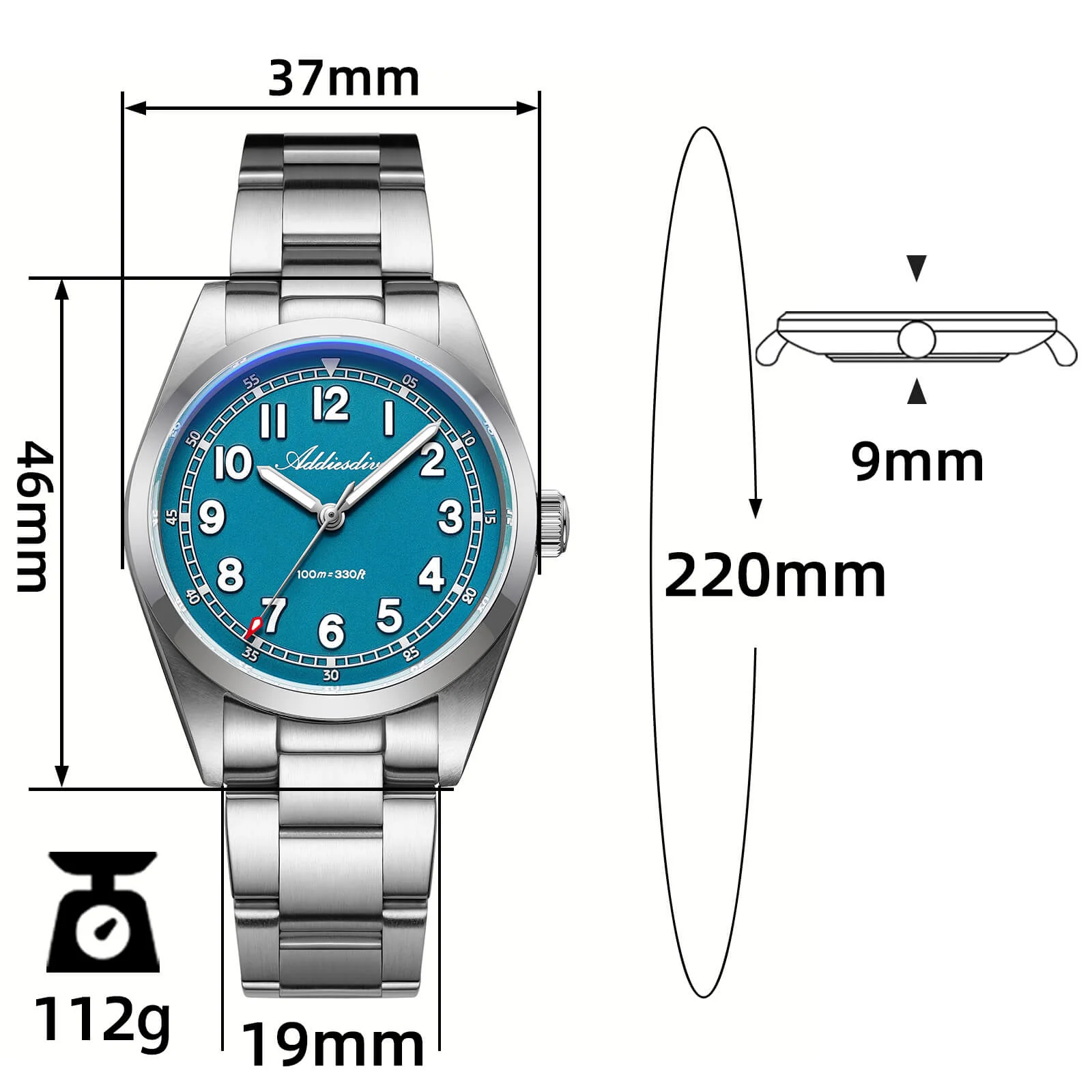 ★Holiday Sale★ADDIESDIVE 36mm Super 2035 Movement Quartz Watch AD2521 - Image 9