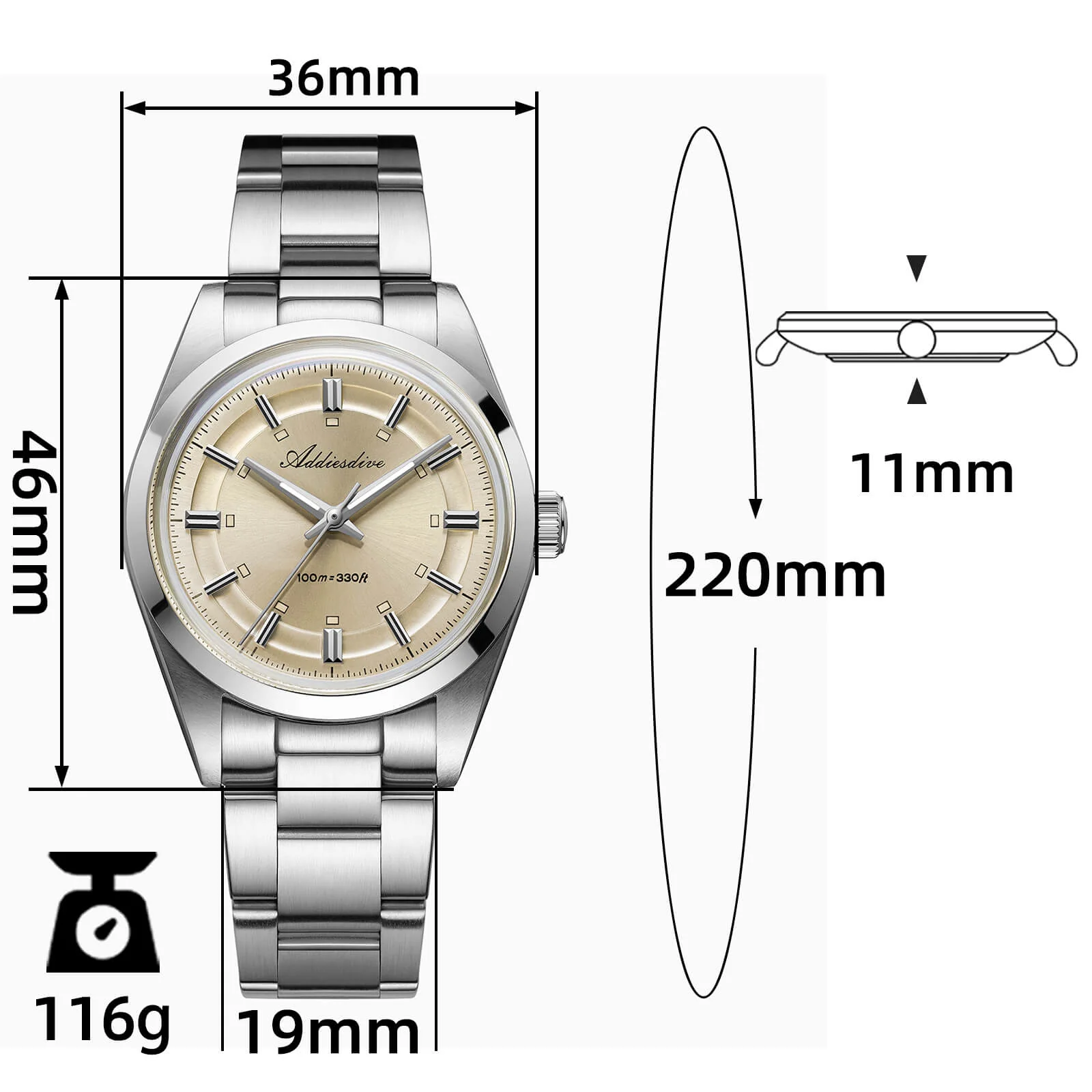 Addiesdive 36mm VH31 Explorer Style Watch AD2515 - Image 20