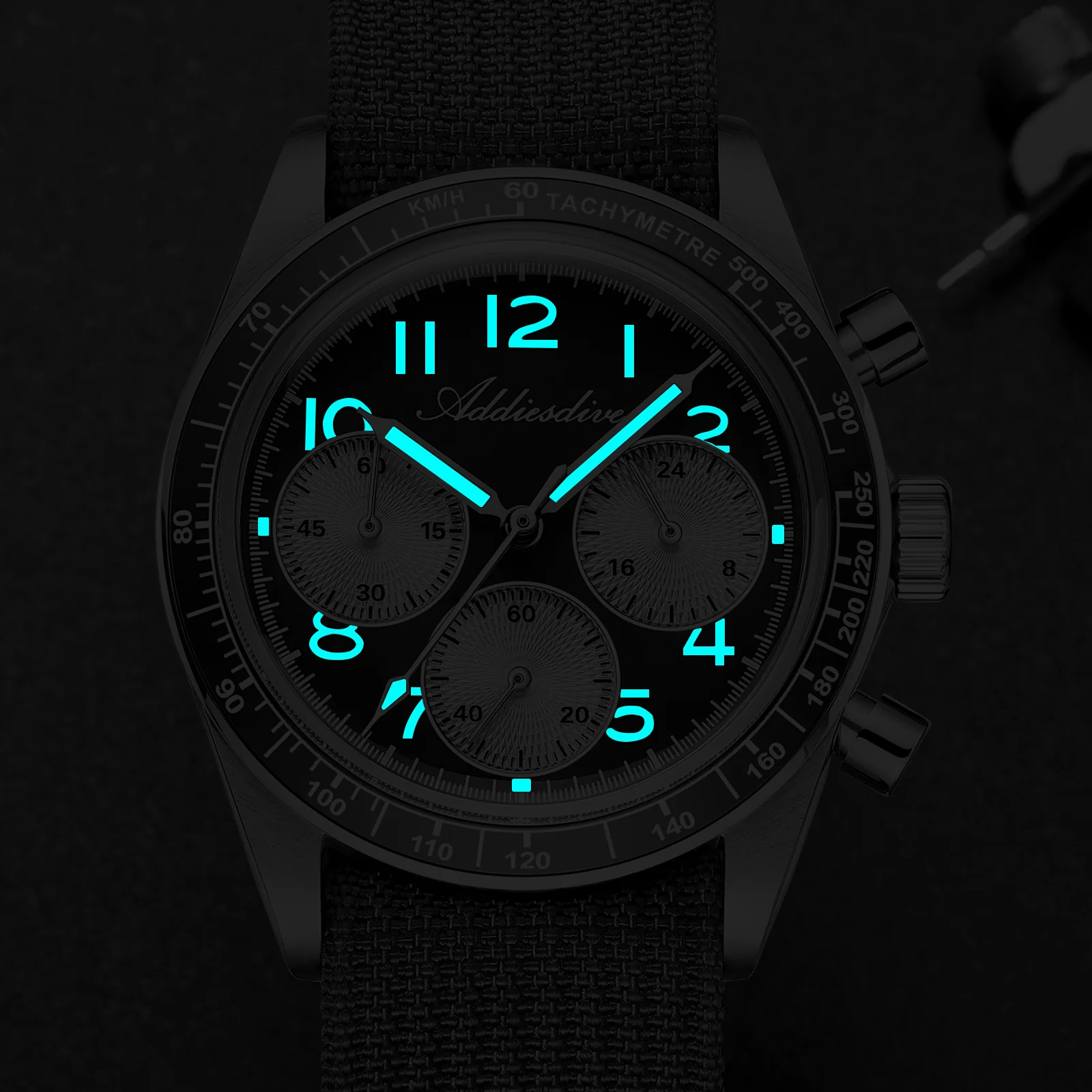 ADDIESDIVE 37mm VK63/0S20 Triple-Register Chronograph Watch AD2517/AD2543 - Image 4