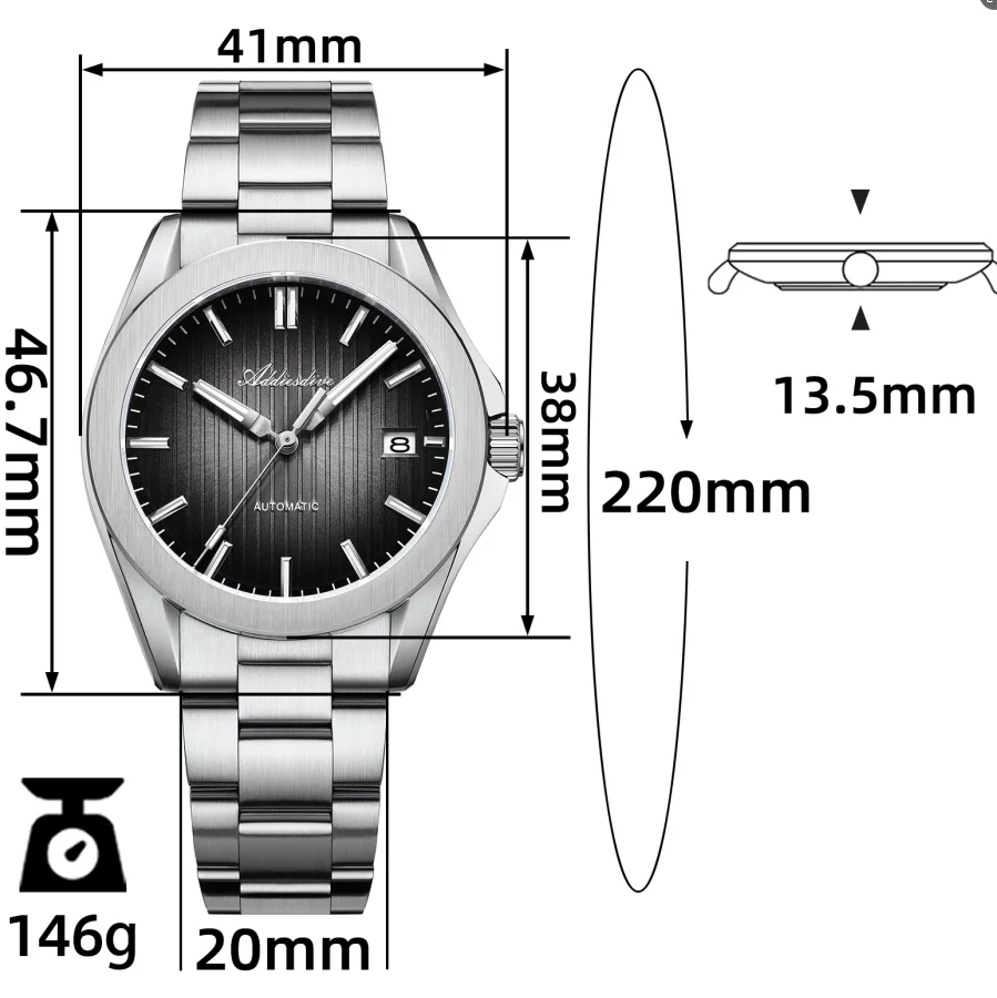 ★Holiday Sale★ADDIESDIVE 38mm NH35/8215 Automatic Watch AD2080 - Image 10