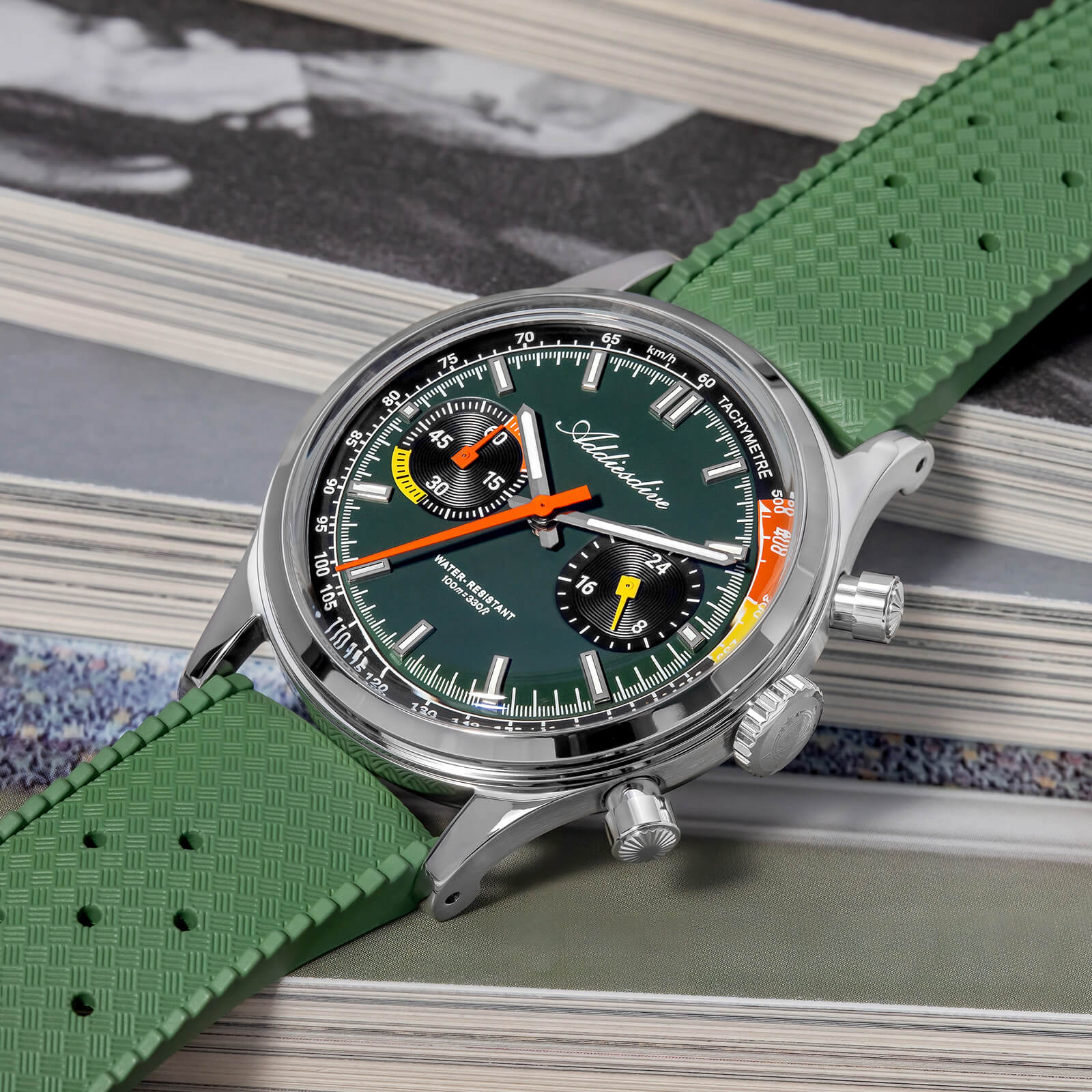 ★Flash Sale★ADDIESDIVE 38mm VK64 Racing-Inspired Chronograph Watch AD2529 - Image 12