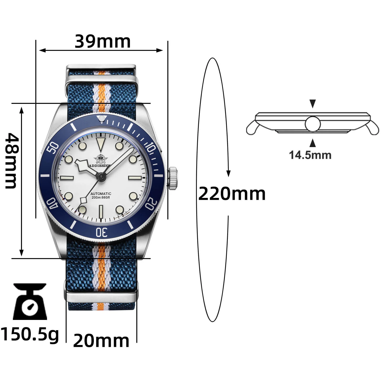 ADDIESDIVE 39mm BB58 Automatic Watch AD2043 - Image 30