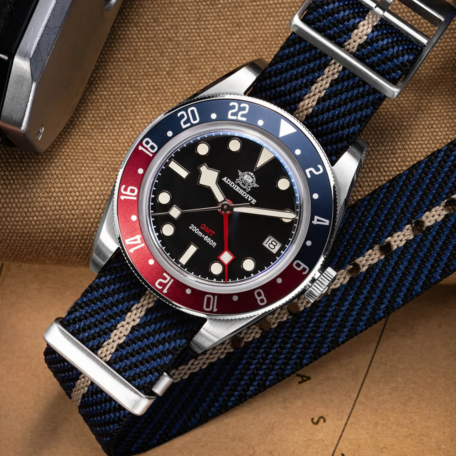 ★Holiday Sale★ADDIESDIVE 39mm BB58 GMT Quartz Watch AD2044 - Image 16