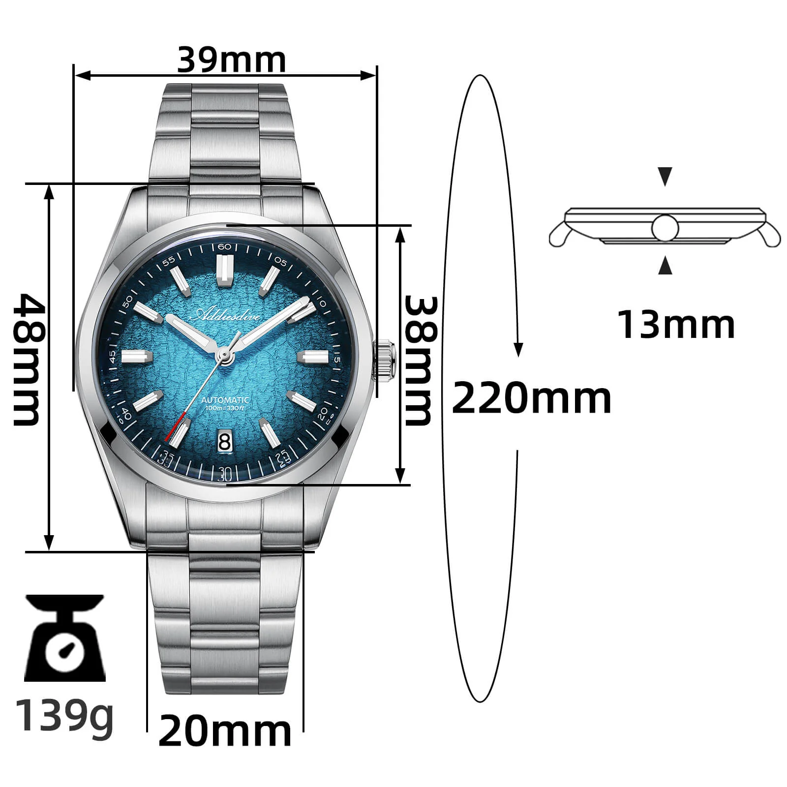 ★Holiday Sale★Addiesdive 39mm Luxury NH35/8215 Automatic Watch AD2091 - Image 9