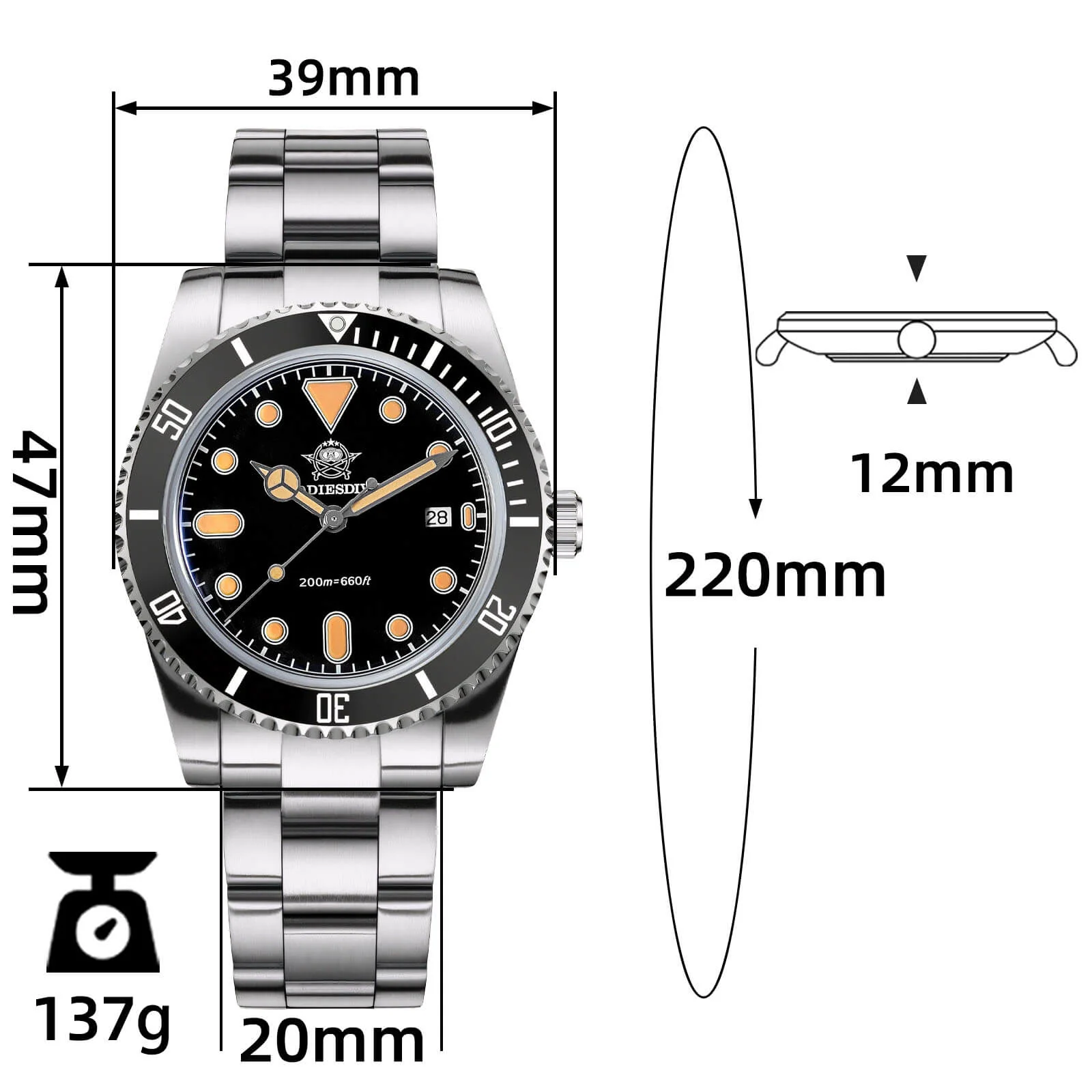 ★Holiday Sale★ADDIESDIVE 39mm Quartz Watch with Bi-directional Rotating Bezel AD2068 - Image 26