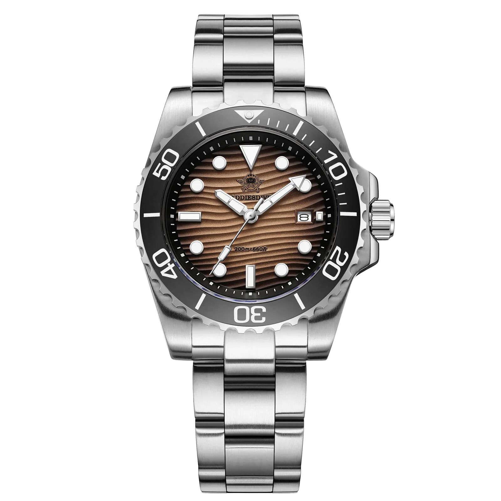 Addiesdive 41mm Desert Texture Sub Diver Quartz Watch AD2537