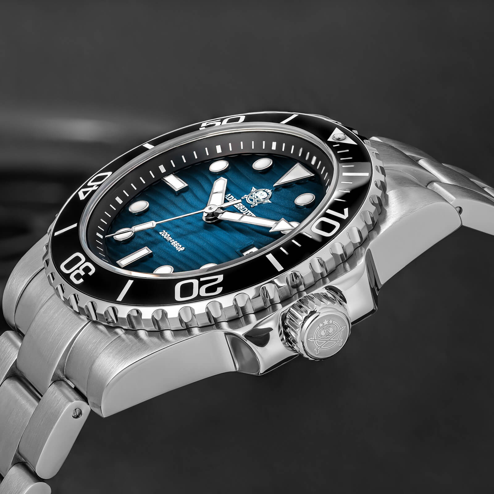 Addiesdive 41mm Desert Texture Sub Diver Quartz Watch AD2537 - Image 12