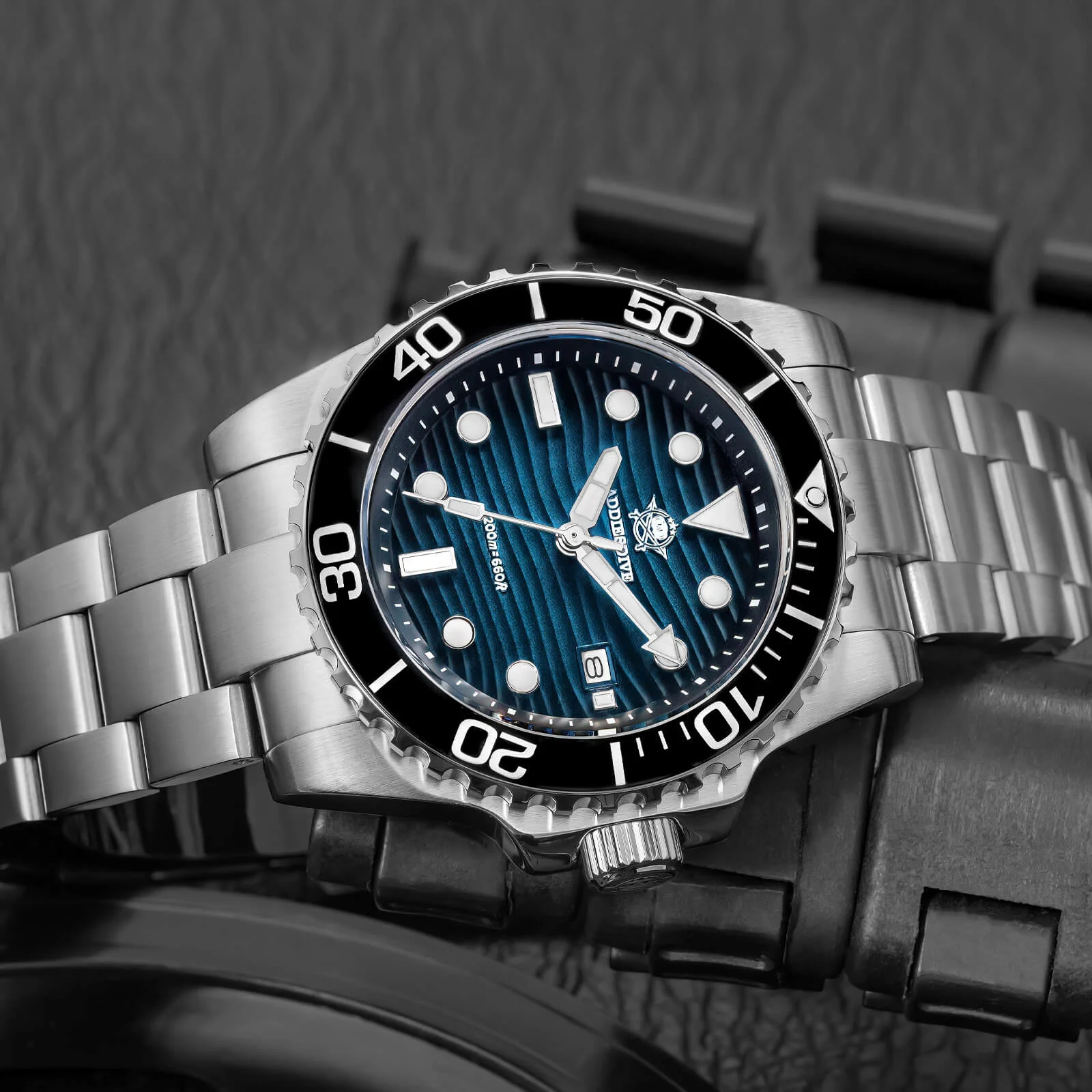 Addiesdive 41mm Desert Texture Sub Diver Quartz Watch AD2537 - Image 13