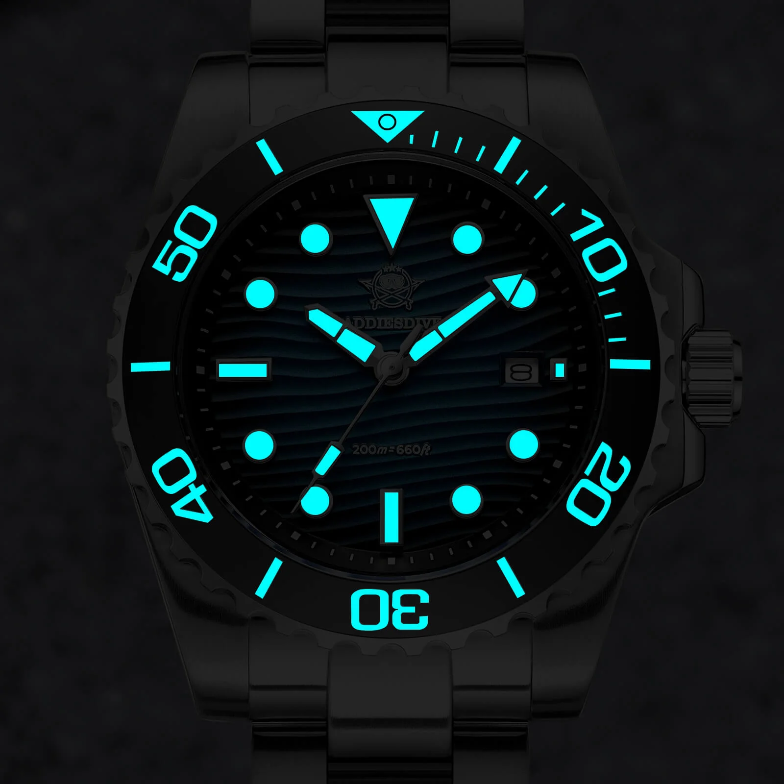 Addiesdive 41mm Desert Texture Sub Diver Quartz Watch AD2537 - Image 14