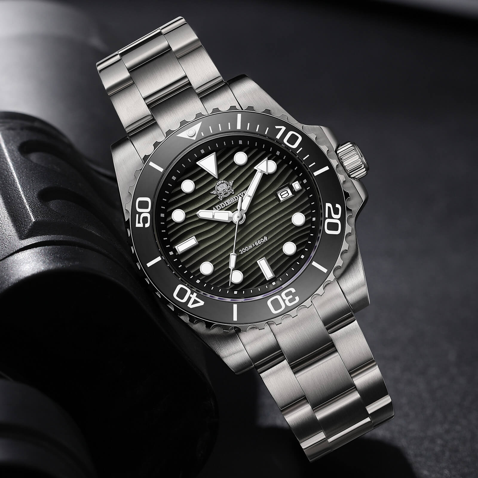 Addiesdive 41mm Desert Texture Sub Diver Quartz Watch AD2537 - Image 18