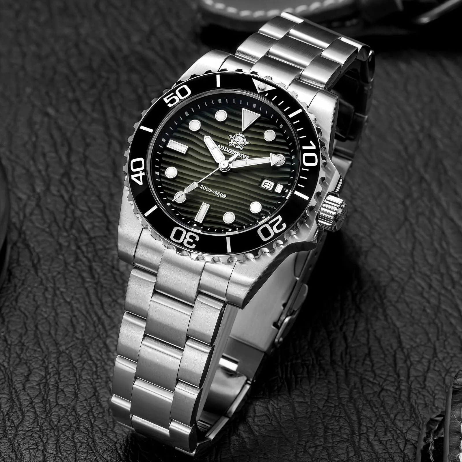Addiesdive 41mm Desert Texture Sub Diver Quartz Watch AD2537 - Image 20