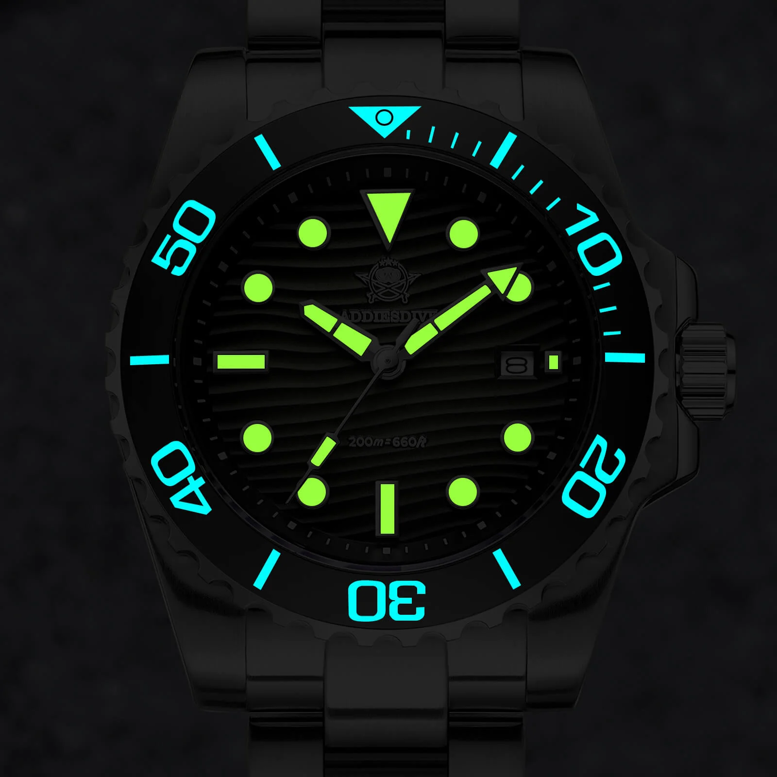 Addiesdive 41mm Desert Texture Sub Diver Quartz Watch AD2537 - Image 23