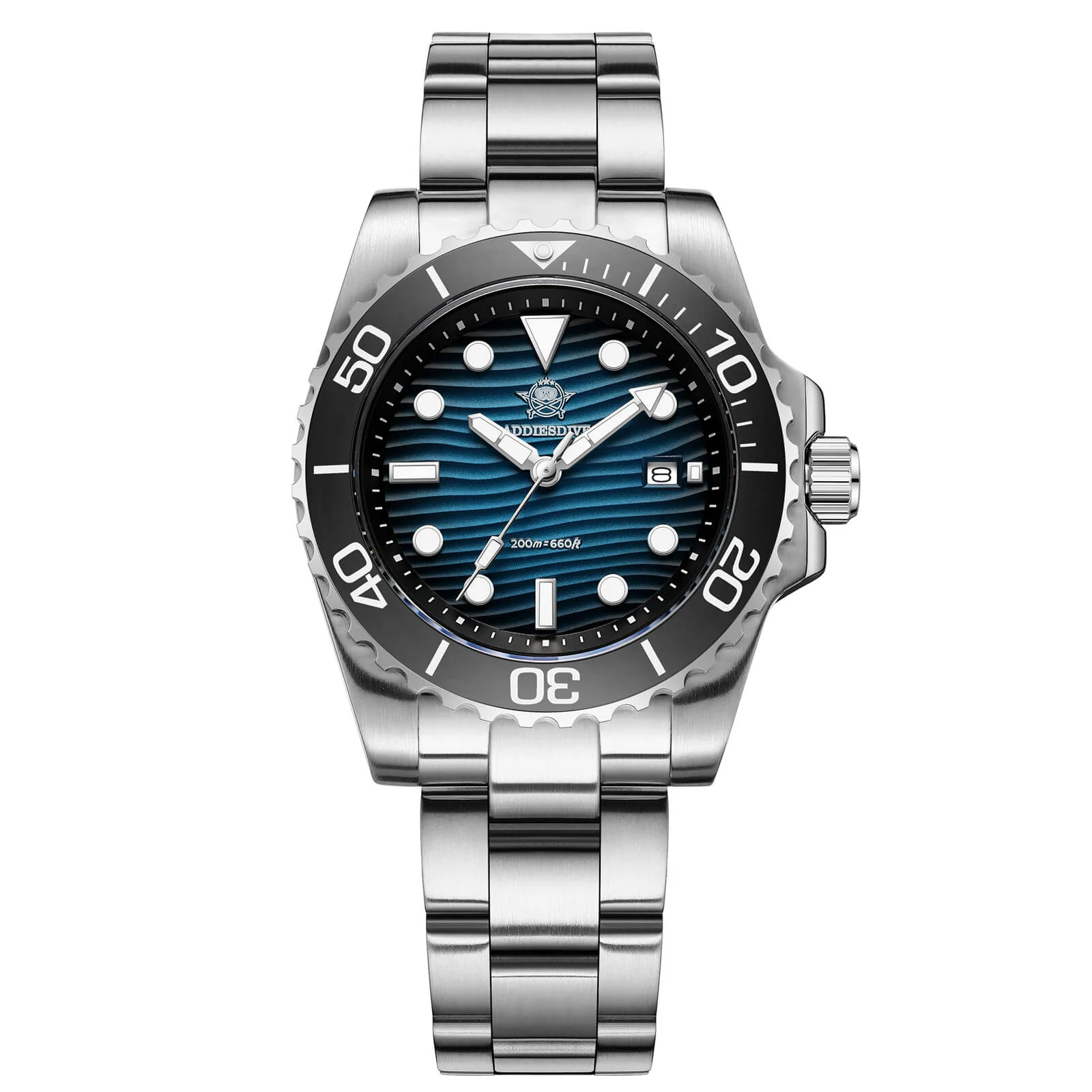 Addiesdive 41mm Desert Texture Sub Diver Quartz Watch AD2537 - Image 9