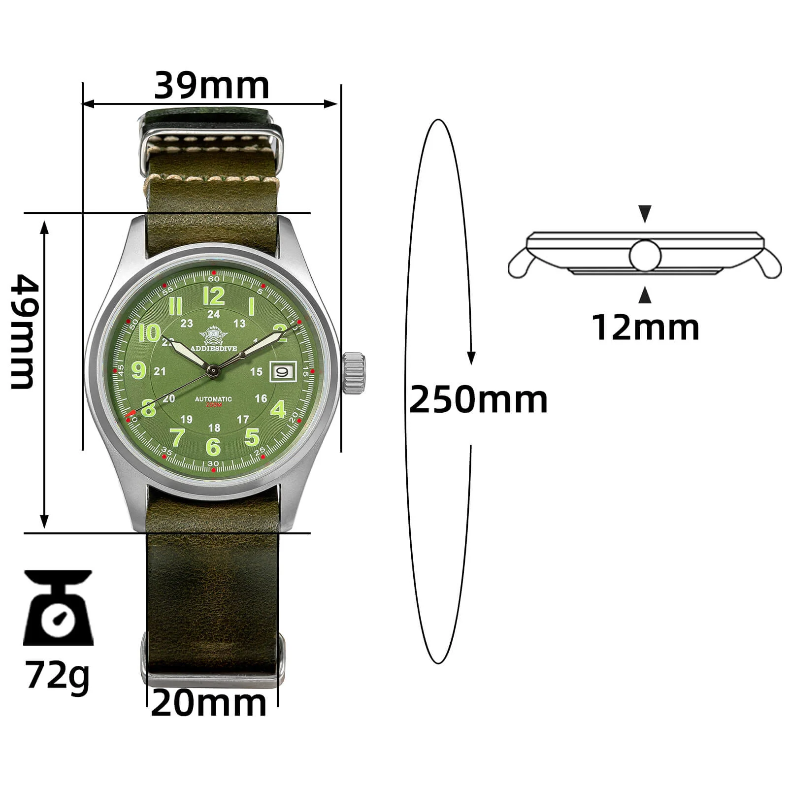 ★Flash Sale★ADDIESDIVE® Men's Elegant Automatic Watch Diver 200M (AD2048) - Image 56