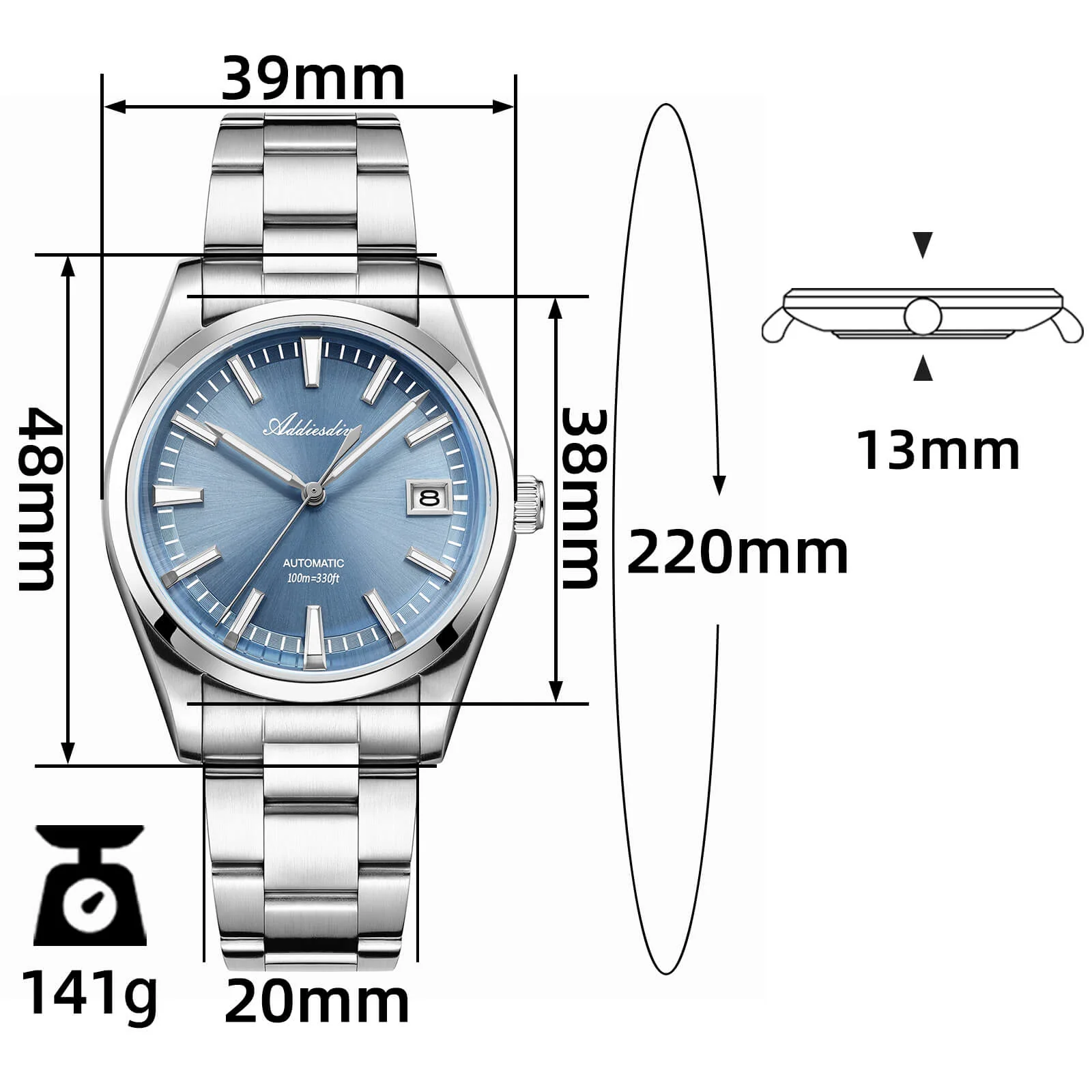 ADDIESDIVE 39mm NH35 Automatic Watch AD2077 - Image 2