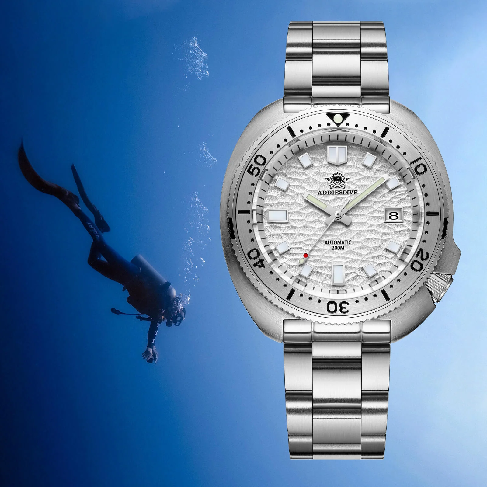 ADDIESDIVE®Turtle White Automatic Dive Watch 1970 Captain Willard Homage ( AD2117) - Image 7