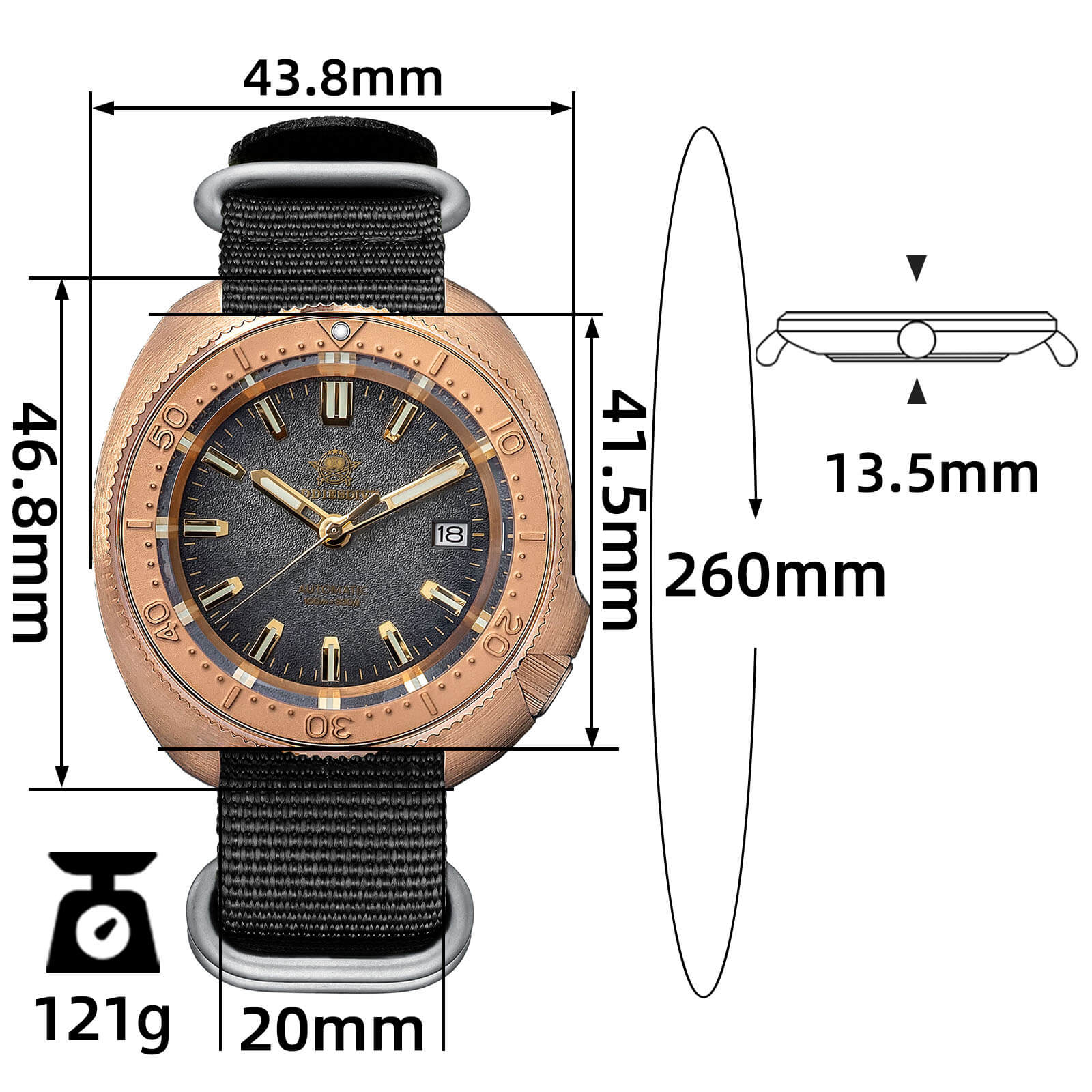 Addiesdive Bronze Captain Willard Automatic Watch AD2097 - Image 14