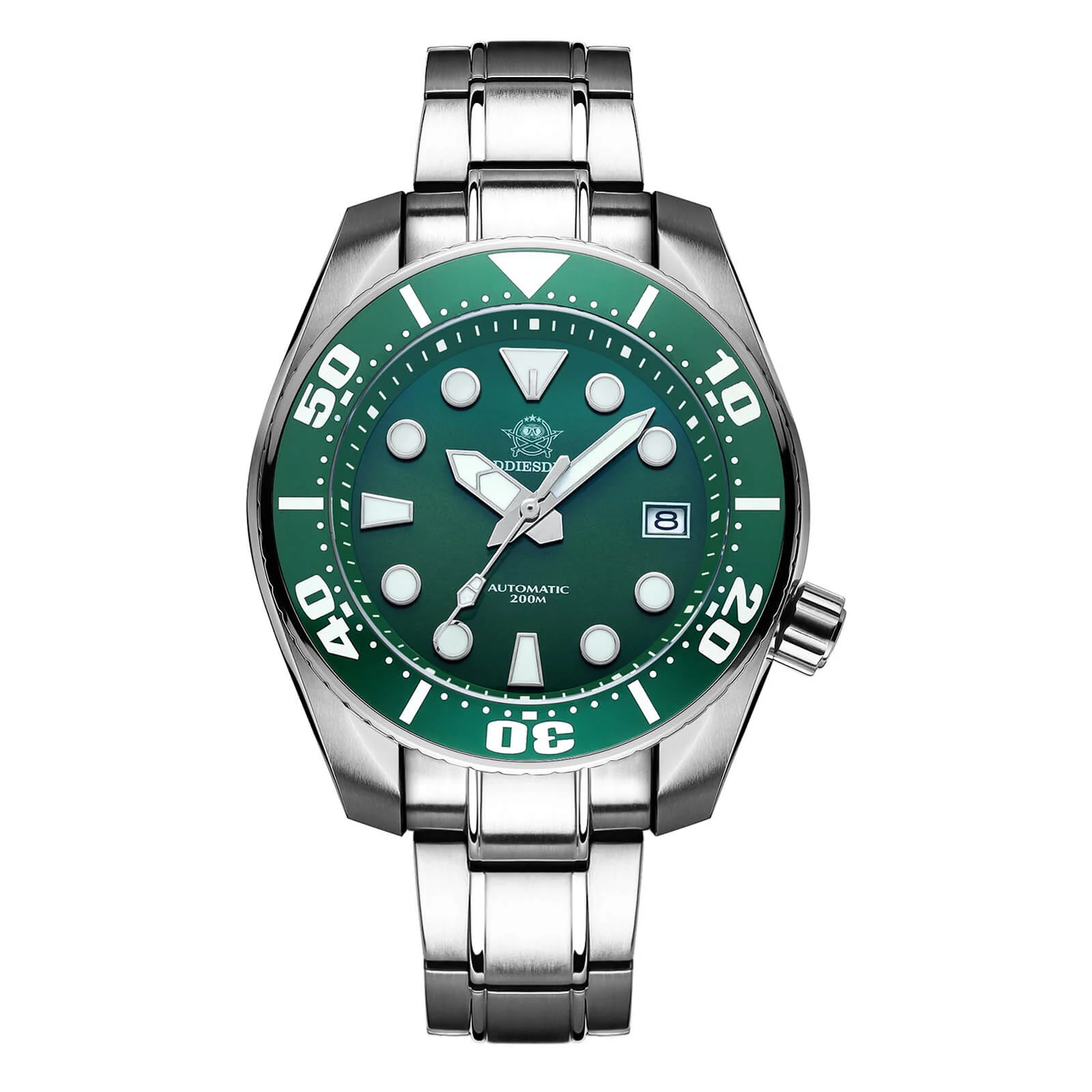 ★Holiday Sale★ADDIESDIVE® Sumo Green Professional Dive Watch for Men 44.5mm (MY-H10) Black/Green Dial - Image 3