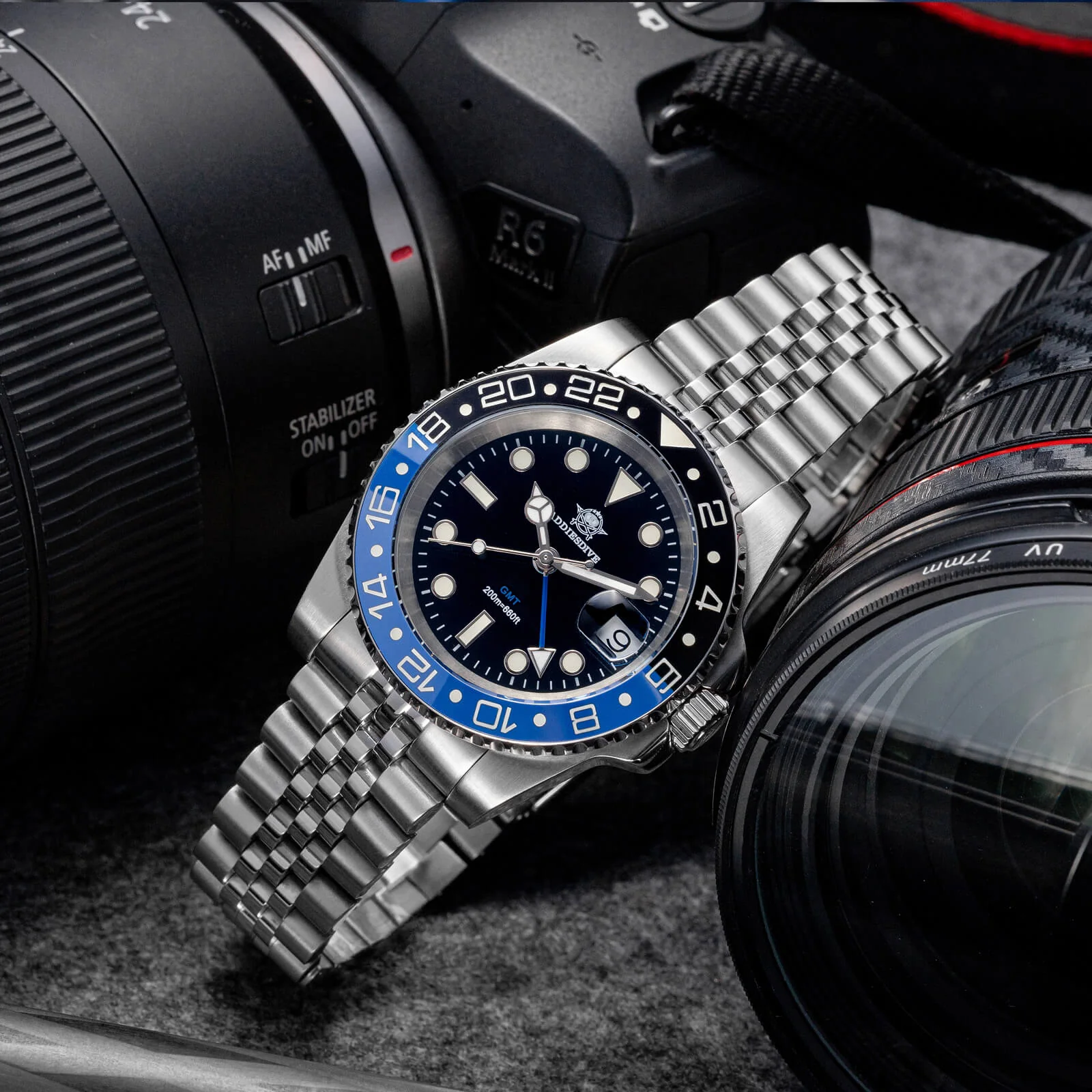 ADDIESDIVE Water Ghost Luxury Dive Watch GMT Quartz Watch AD2050-with Calendar - Image 17