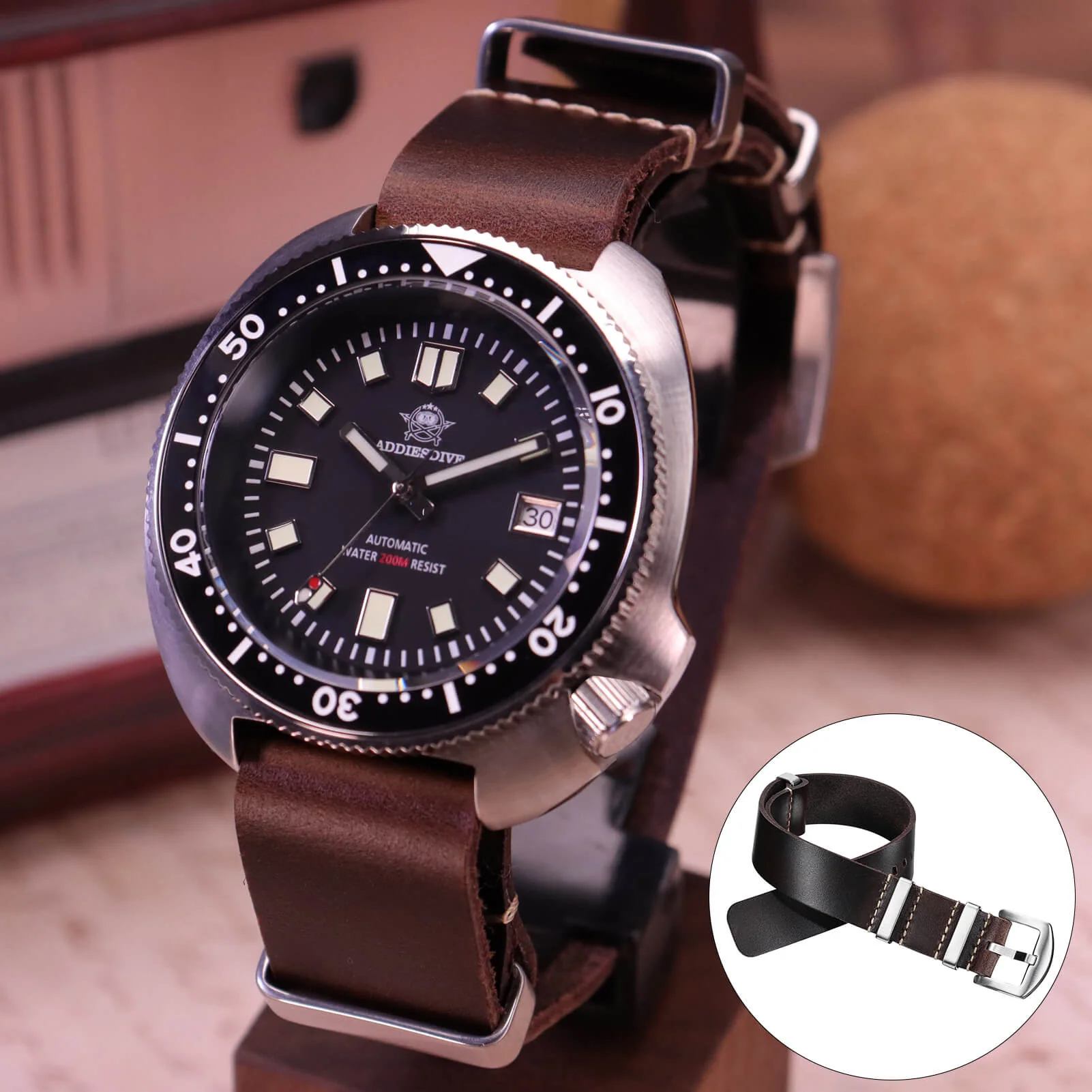 ADDIESDIVE Leather Watch Strap for Men, 20mm - Image 10