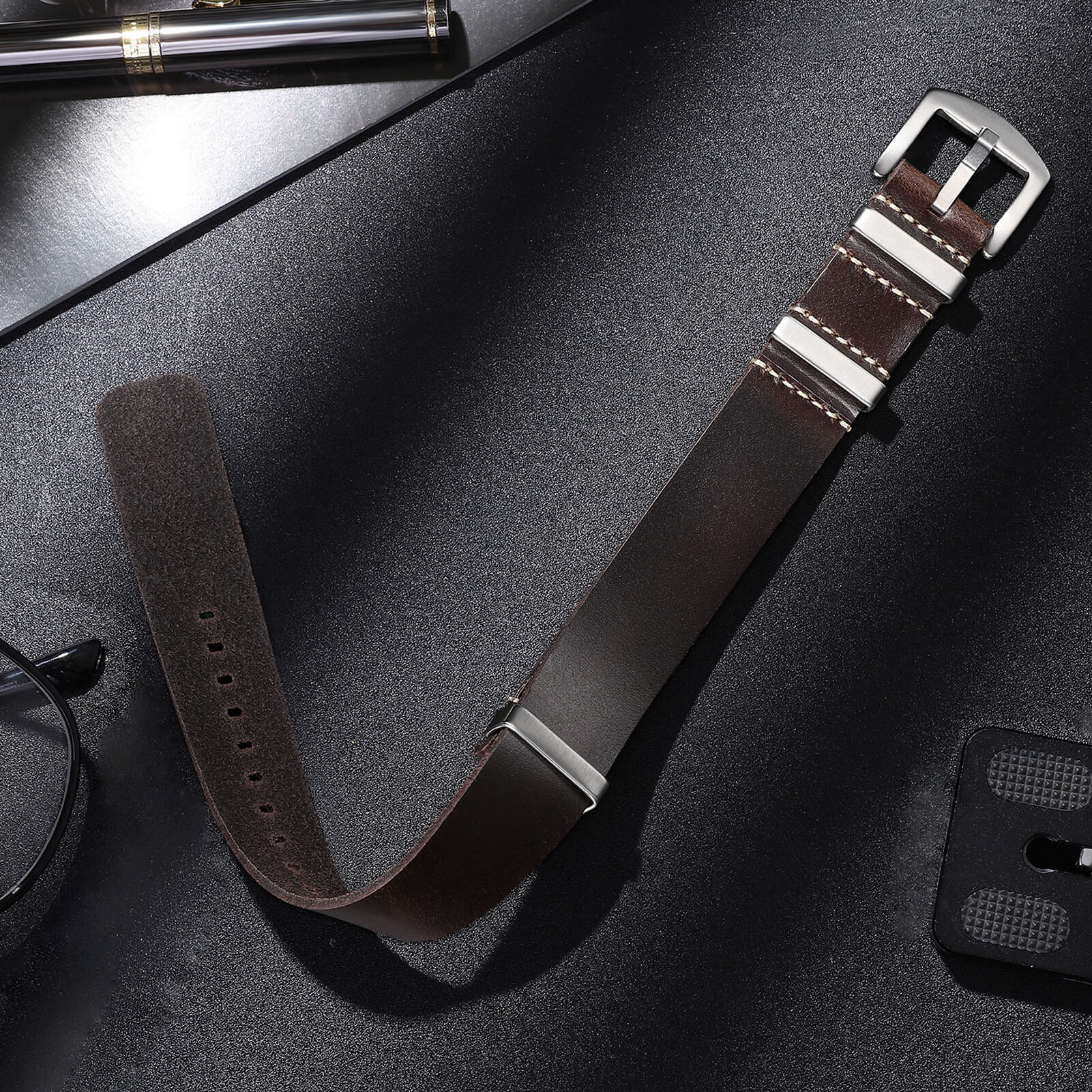 ADDIESDIVE Leather Watch Strap for Men, 20mm - Image 11