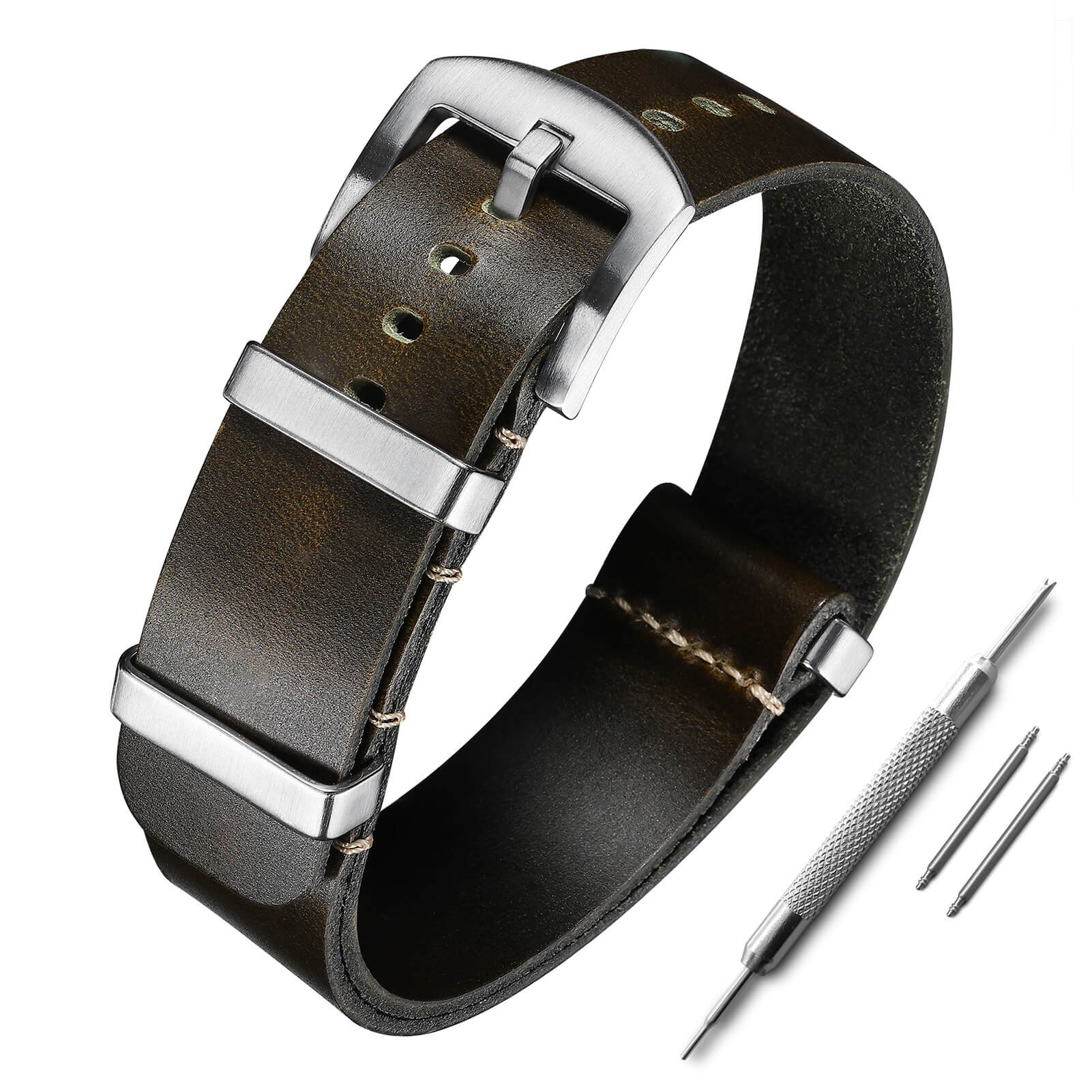 ADDIESDIVE Leather Watch Strap for Men, 20mm - Image 15
