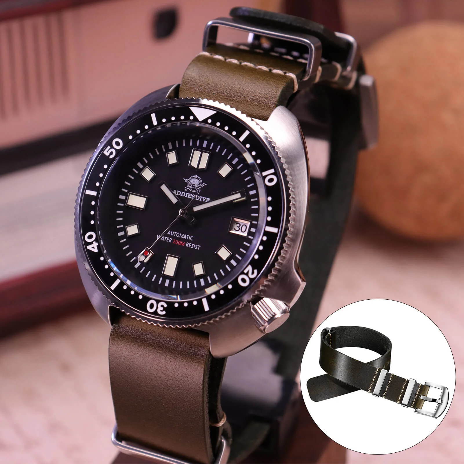 ADDIESDIVE Leather Watch Strap for Men, 20mm - Image 18