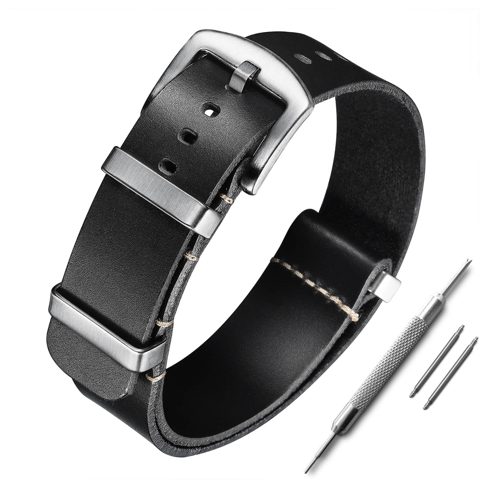 ADDIESDIVE Leather Watch Strap for Men, 20mm - Image 22