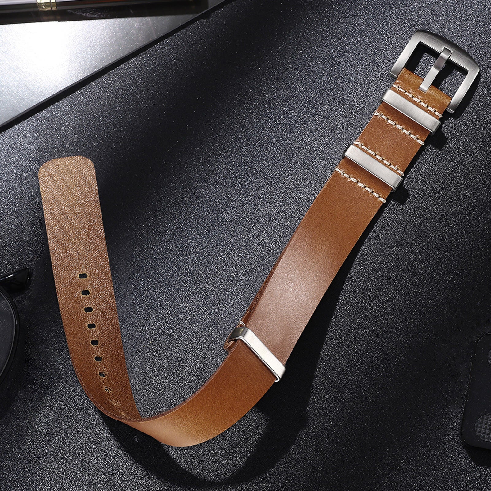 ADDIESDIVE Leather Watch Strap for Men, 20mm - Image 6