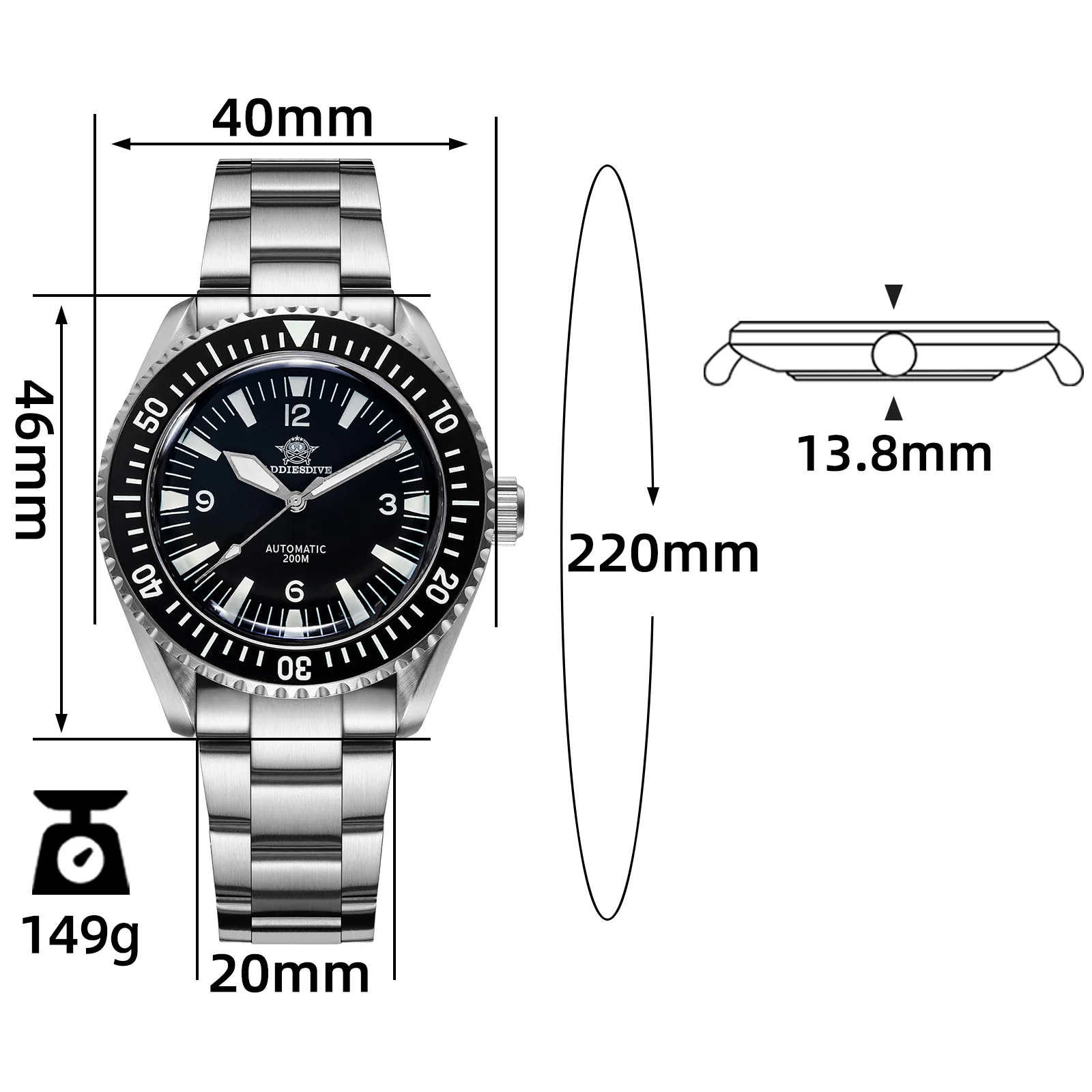 ADDIESDIVE Sharkmaster 300 Automatic Dive Watch AD2056 - Image 13