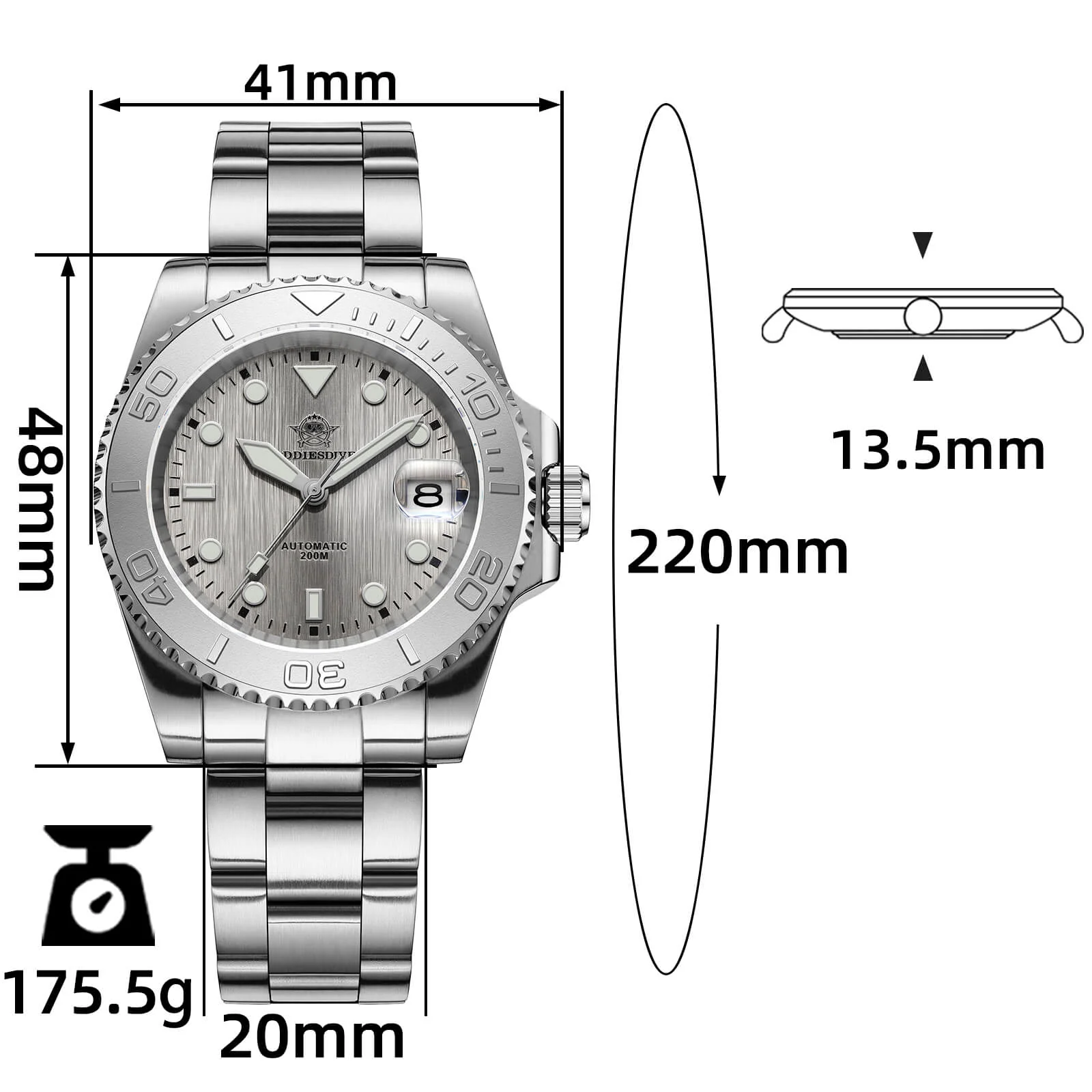 Addiesdive Modern Sub Dive Watch AD2087 - Image 14