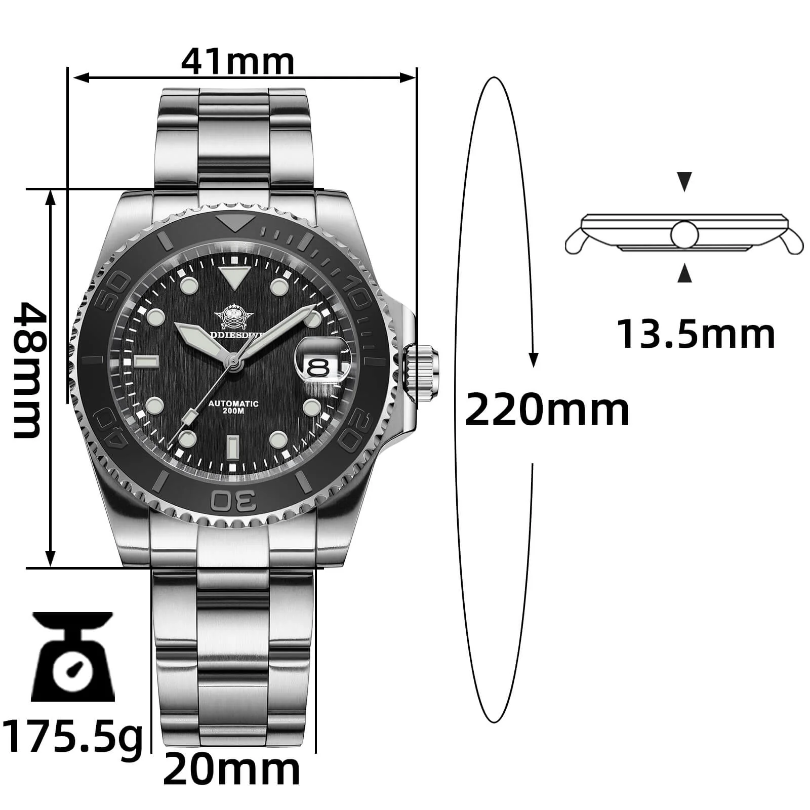 Addiesdive Modern Sub Dive Watch AD2087 - Image 2