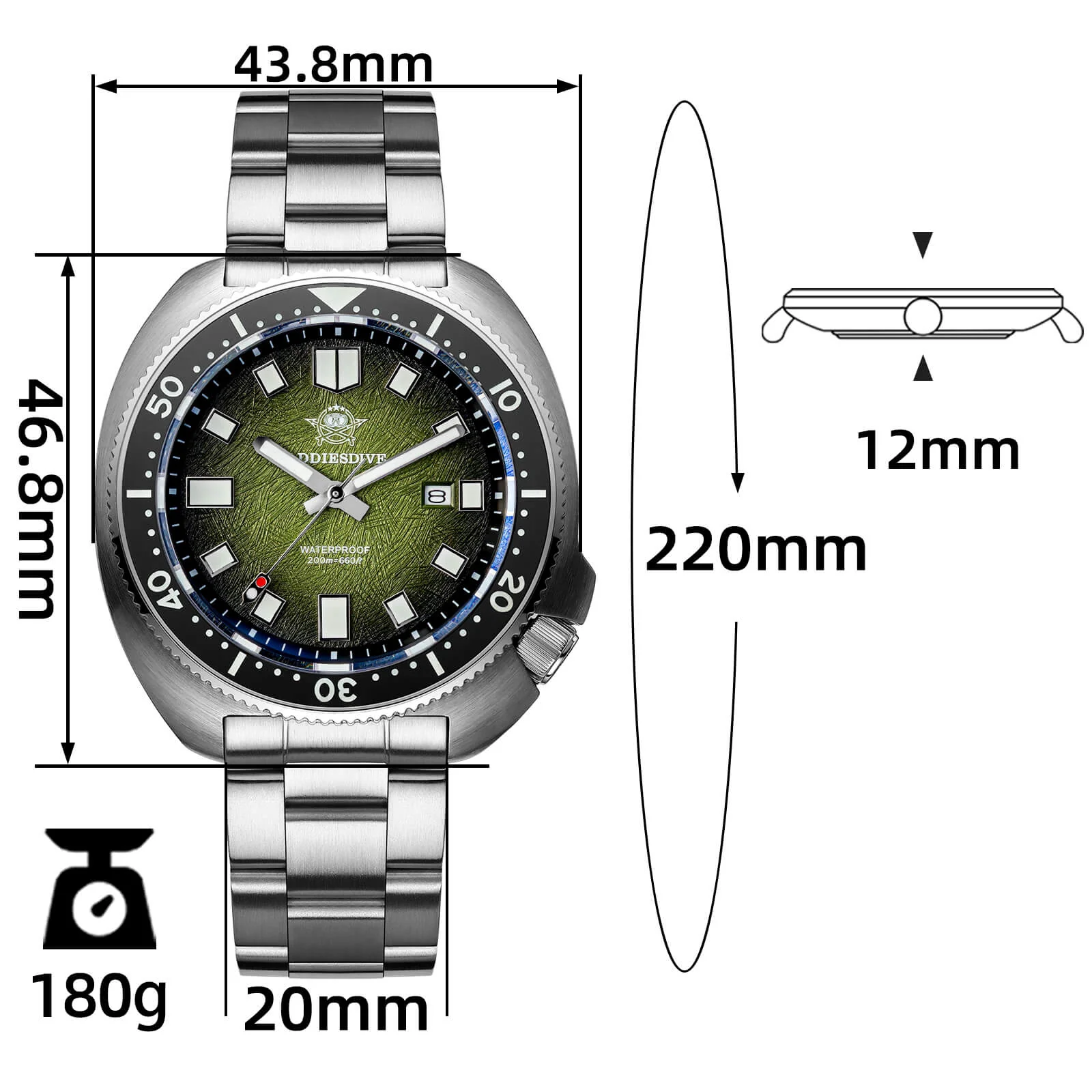 ★Holiday Sale★Addiesdive Turtle Quartz Diver Men Watch Sapphire Crystal AD2511 - Image 24
