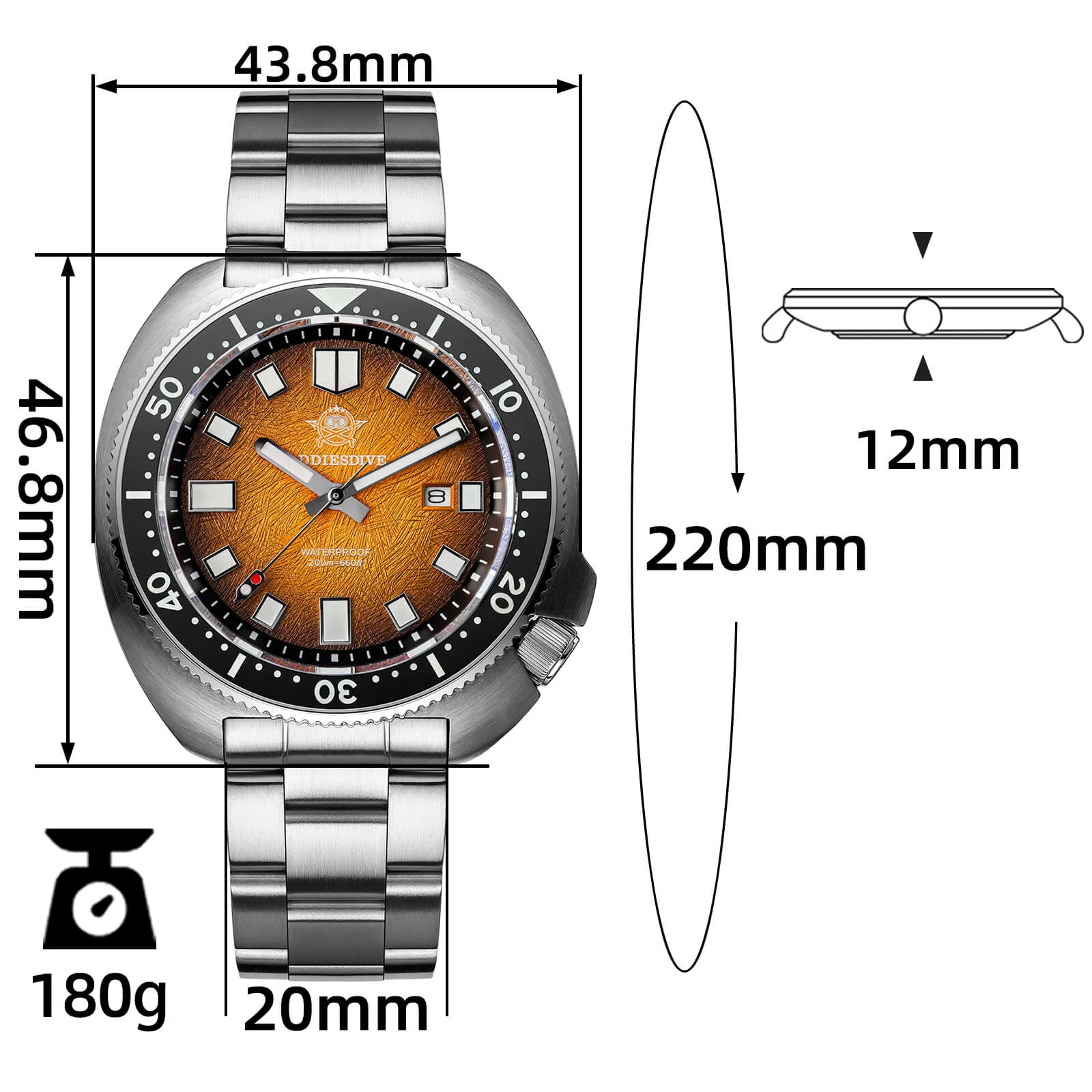 ★Holiday Sale★Addiesdive Turtle Quartz Diver Men Watch Sapphire Crystal AD2511 - Image 7