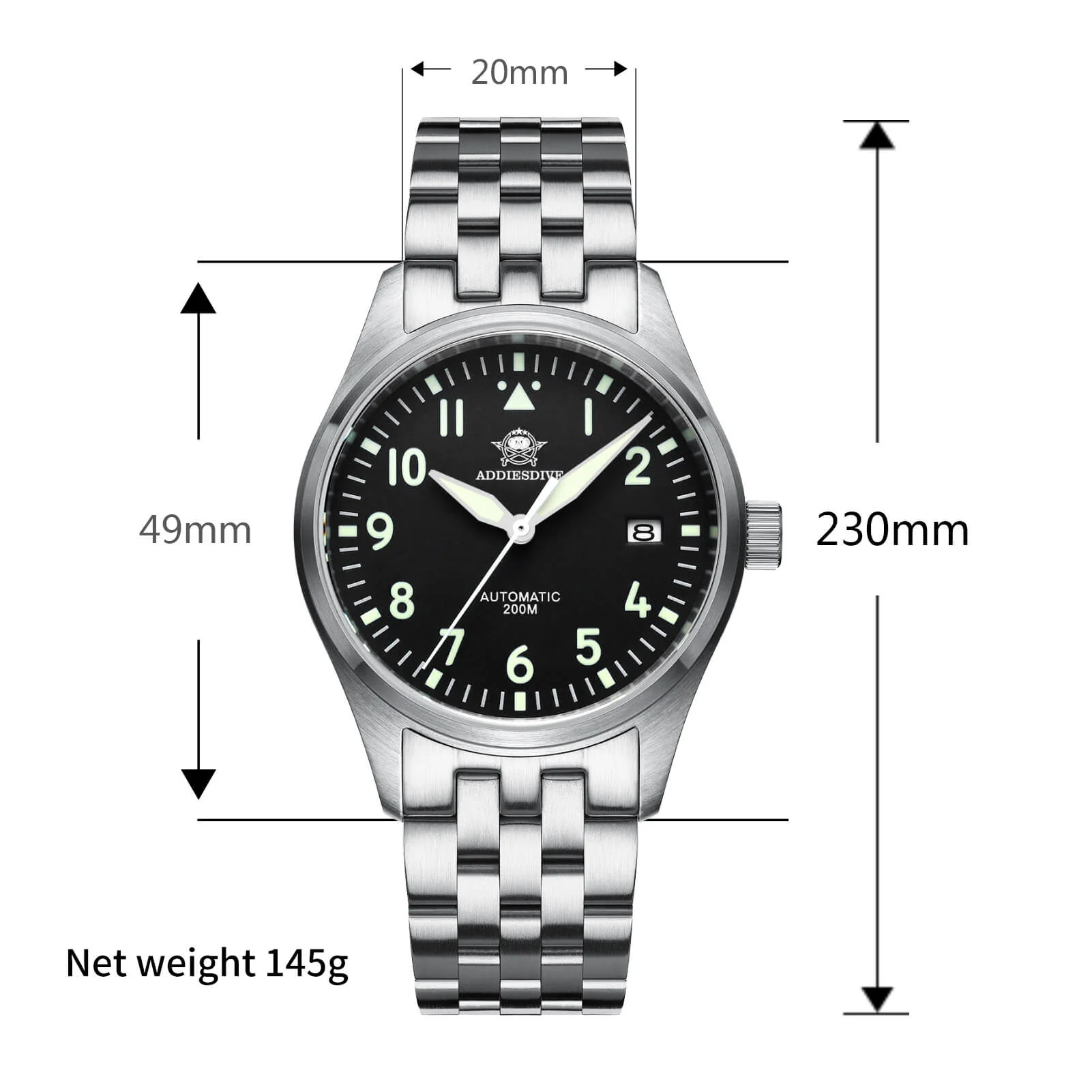 ADDIESDIVE®39mm Men's Elegant Automatic Watch NH35A Movement (MY-H2) - Image 3