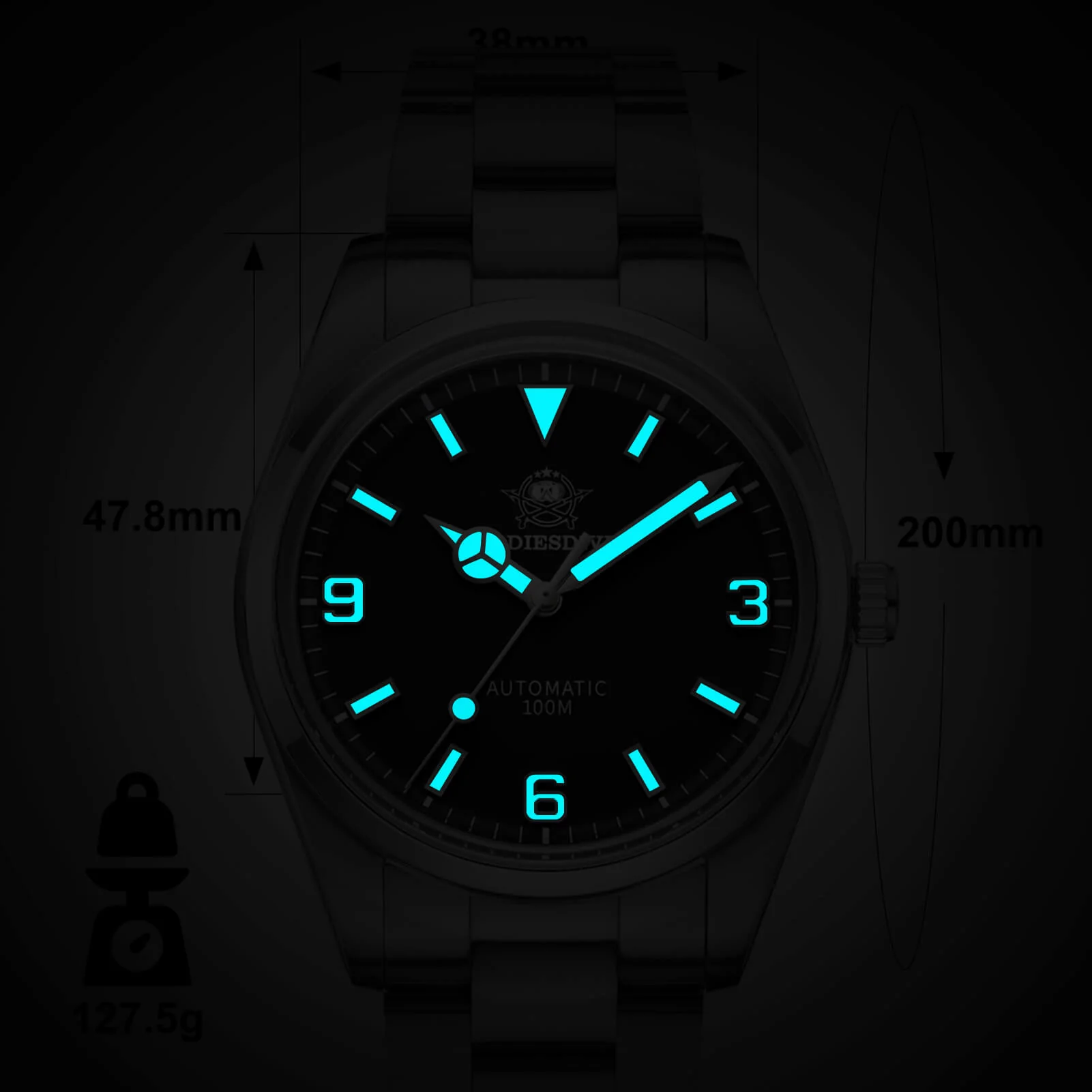ADDIESDIVE 38mm Domed Crystal Explore Watch 100M (AD2112) - Image 10