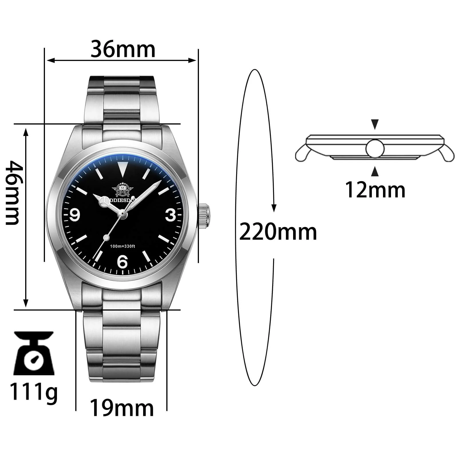Couple’s Classic: 39mm Black Automatic and 36mm Black Quartz Watches - Image 7