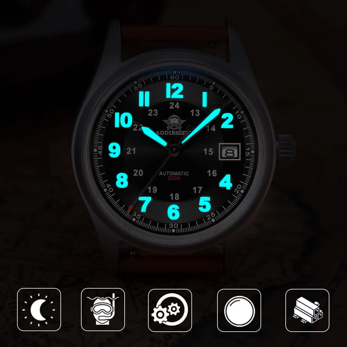 ★Flash Sale★ADDIESDIVE® Men's Elegant Automatic Watch Diver 200M (AD2048) - Image 14